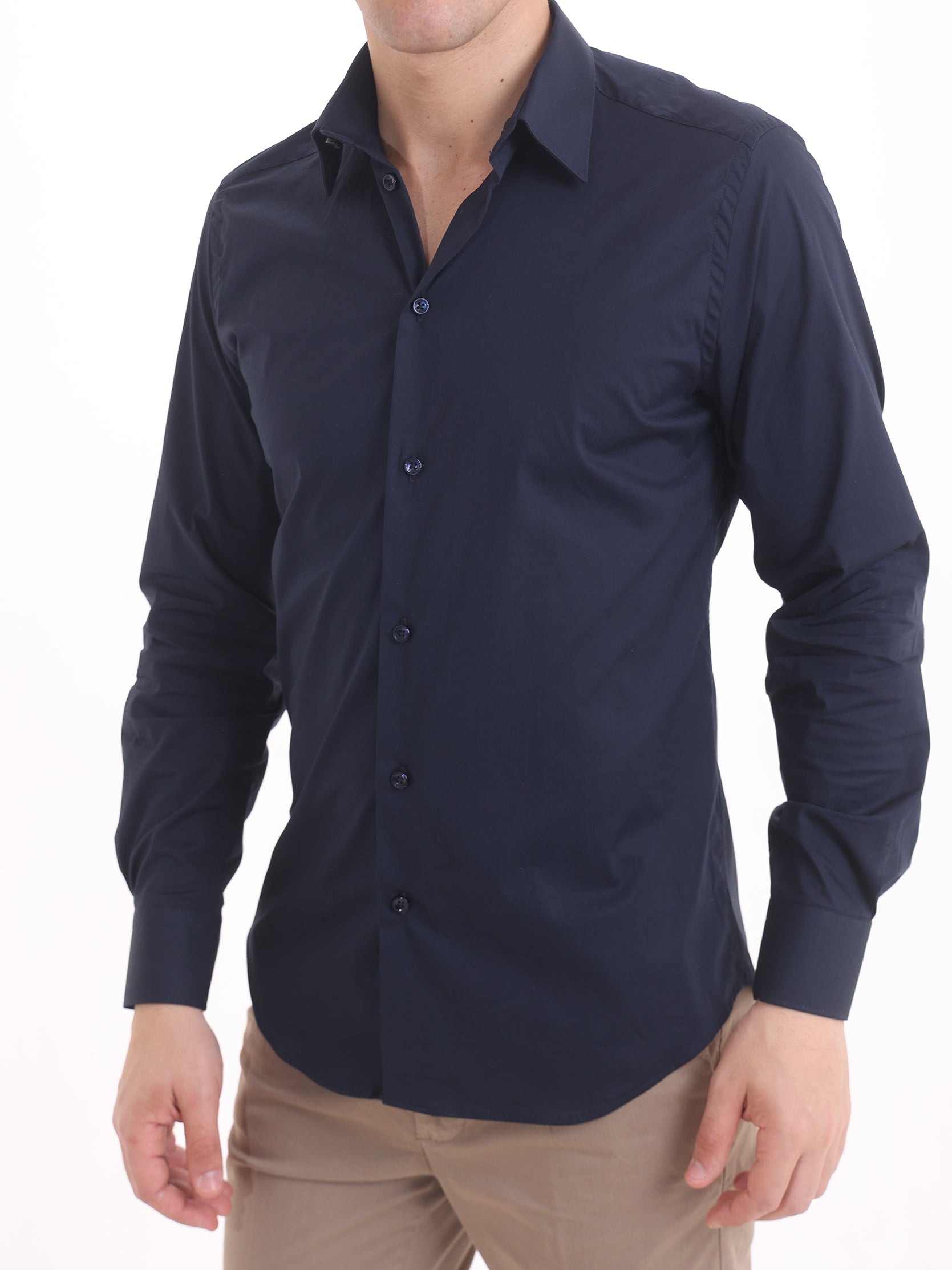 Gold Rush Uomo Camicia Blu Basic Icon Shirt