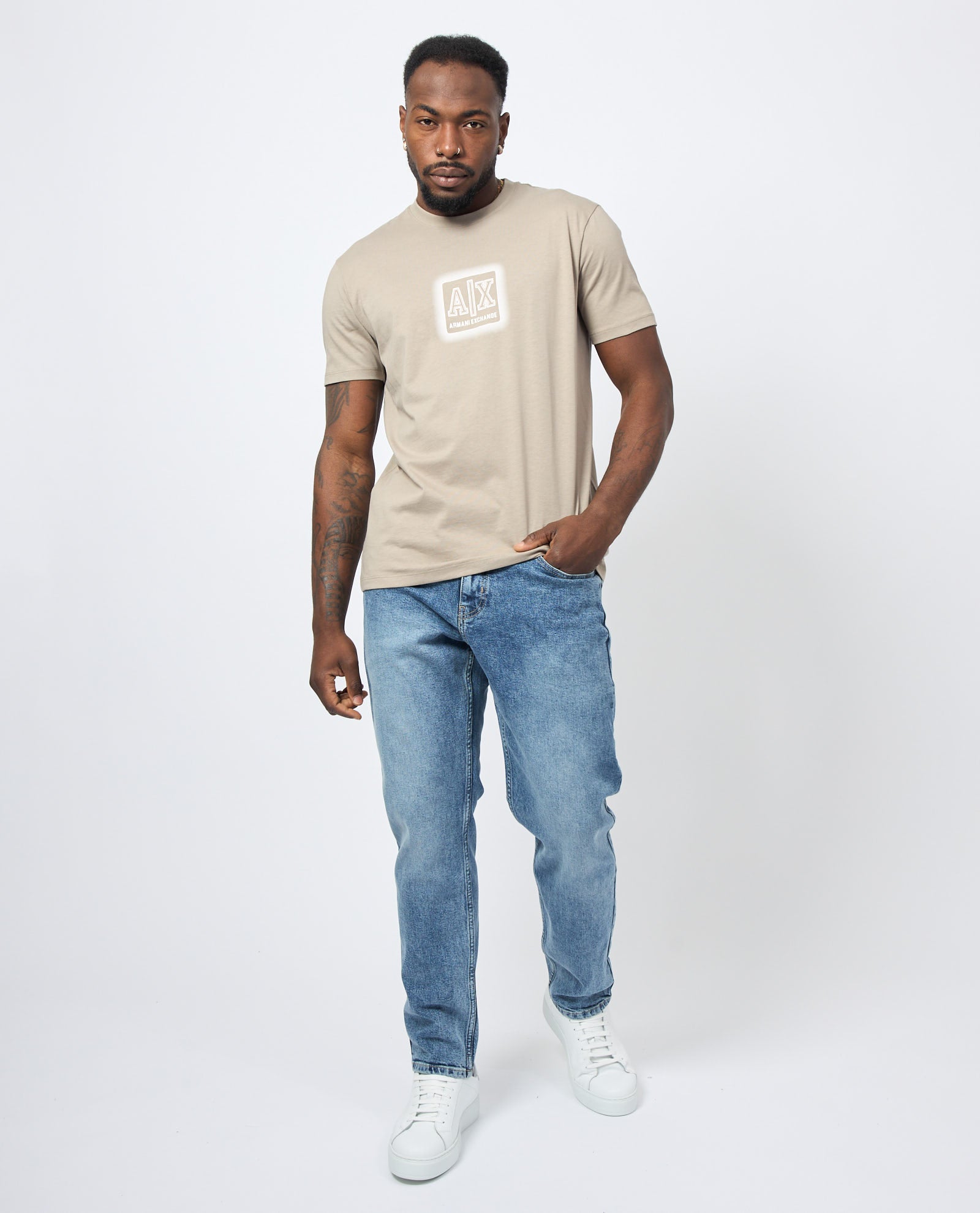 Armani Exchange uomo t-shirt XM000545 AF10361 U6167 Beige