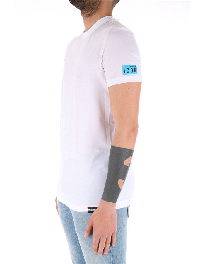 Dsquared Uomo T-shirt Logo Manica BI/AZZ D9M204480