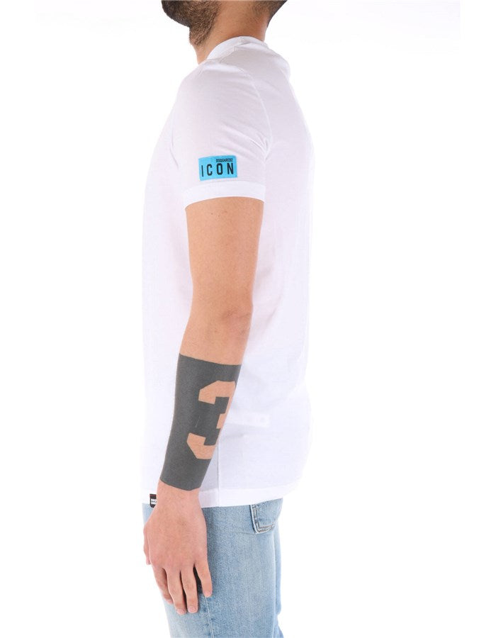 Dsquared Uomo T-shirt Logo Manica BI/AZZ D9M204480