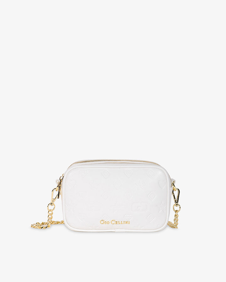 Gio Cellini Donna Borsa Tory Logo Bianca DD036