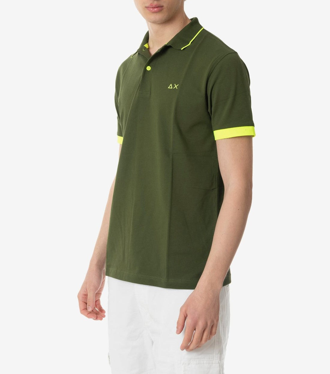 Sun68 uomo polo LOGO FLUO S/S  A34122 37 VERDE SCURO