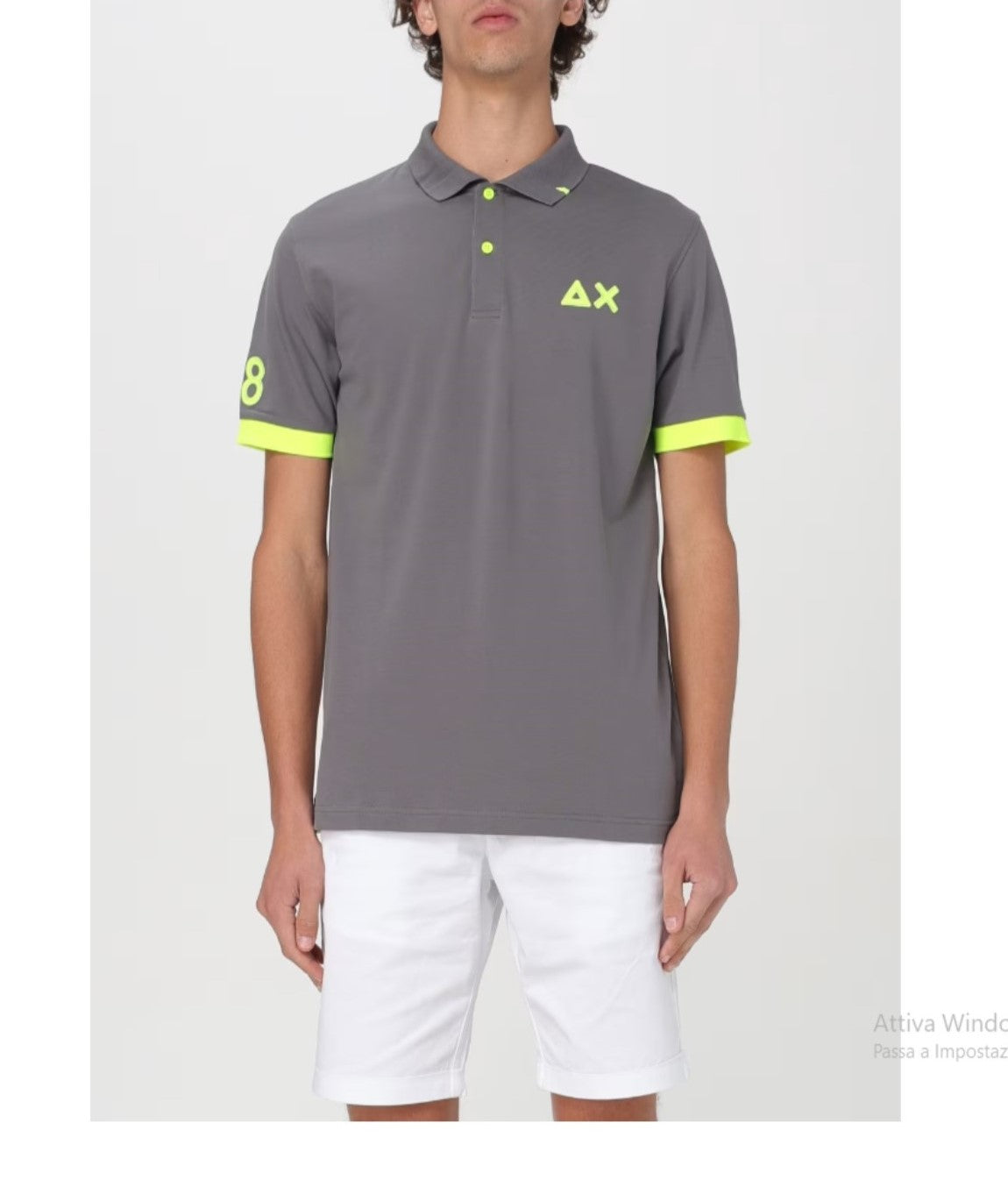 Sun68 uomo polo LOGO FLUO S/S A34122 99 INCHIOSTRO