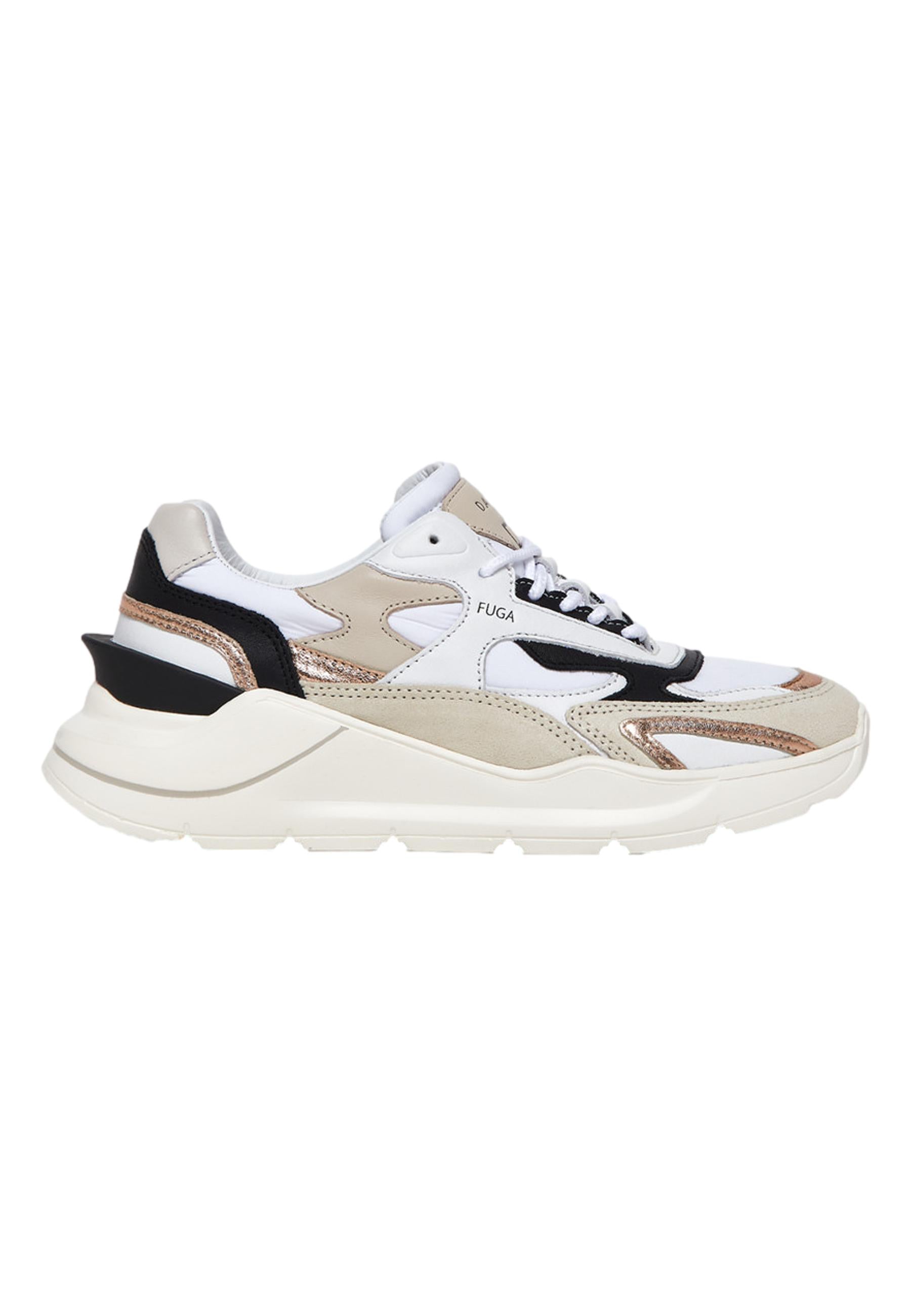 D.A.T.E.  Donna Scarpa Fuga Nylon White-Black W401-FG-NY-WB