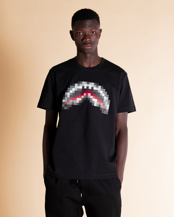 Sprayground uomo t-shirt pixel shark SP362BLK