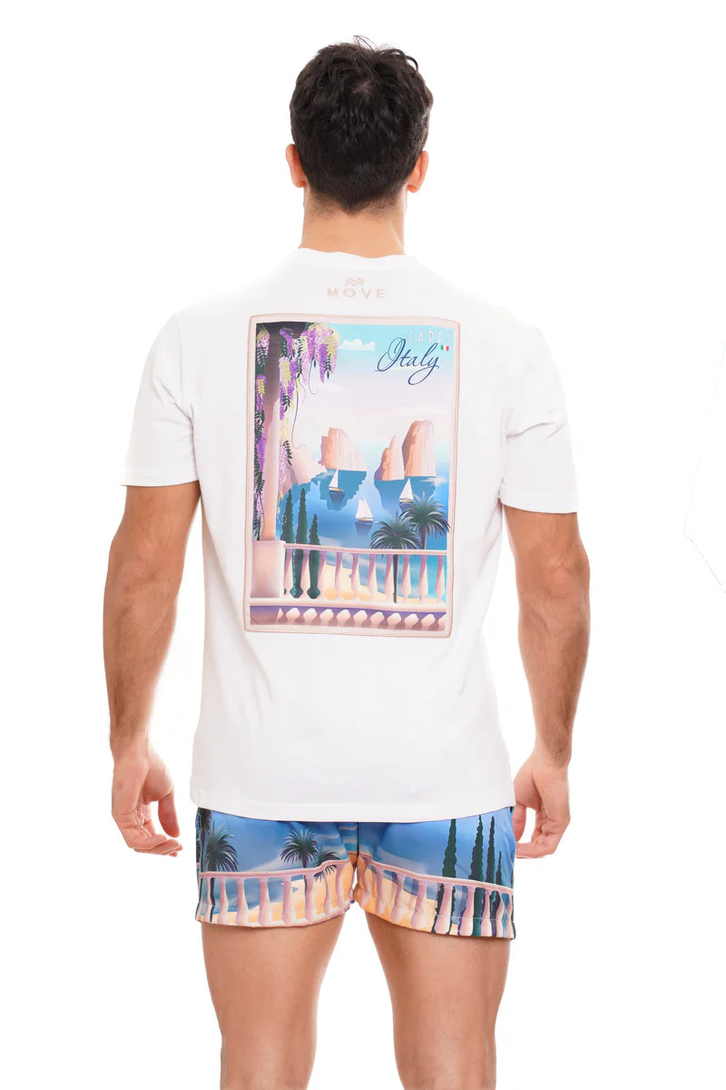 Move uomo t-shirt inserto stampa Capri