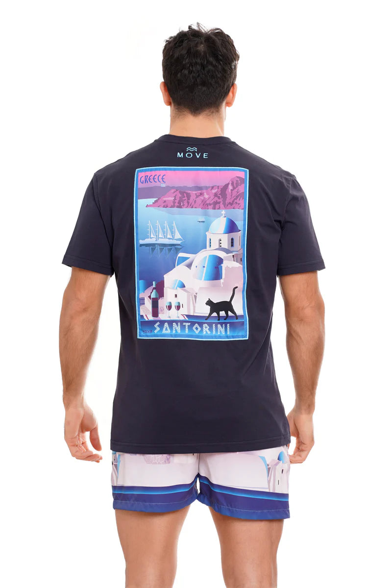 Move uomo t-shirt inserto stampa Santorini