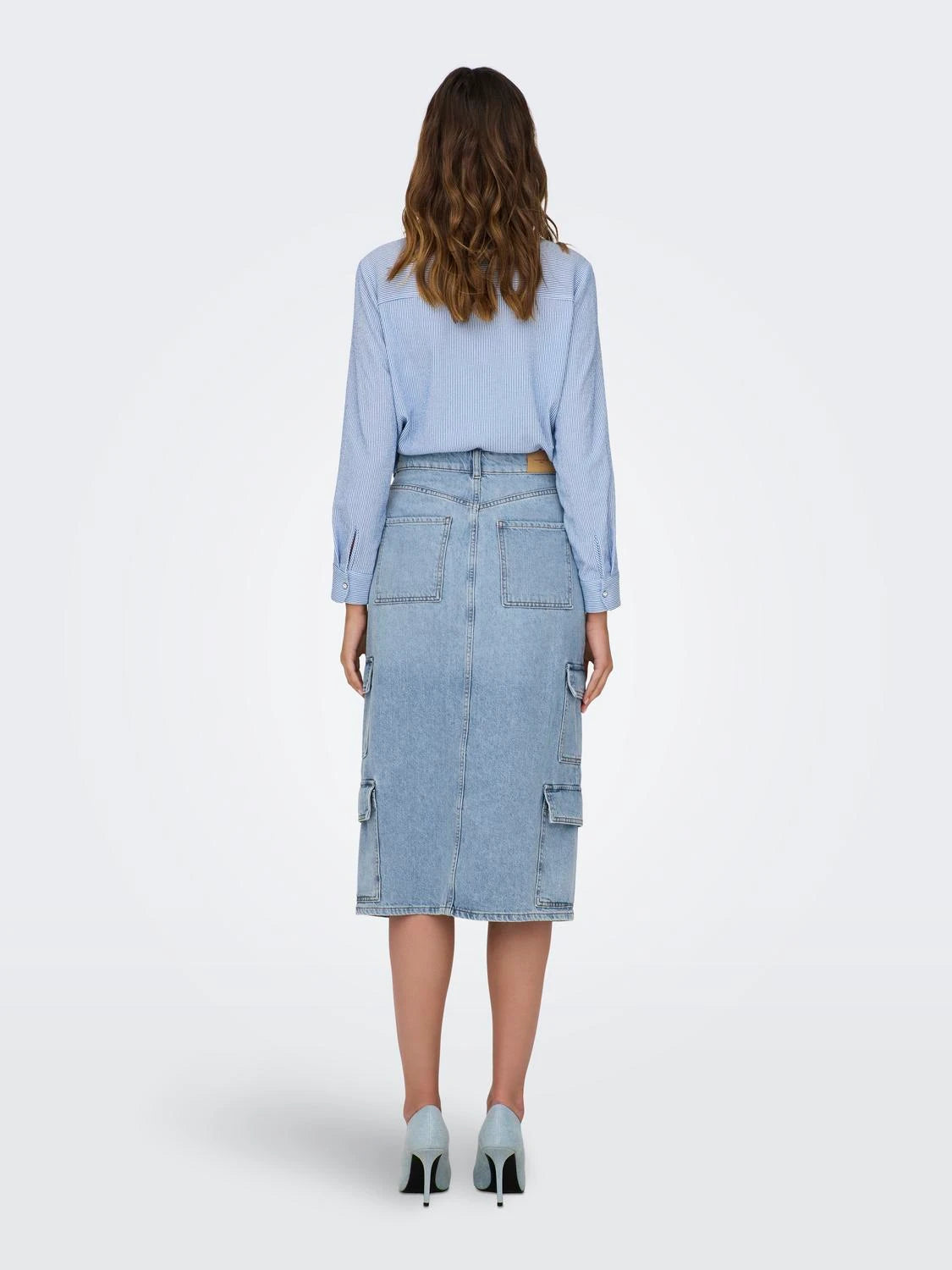 Only donna gonna Posey midi cargo 15309984 denim chiaro