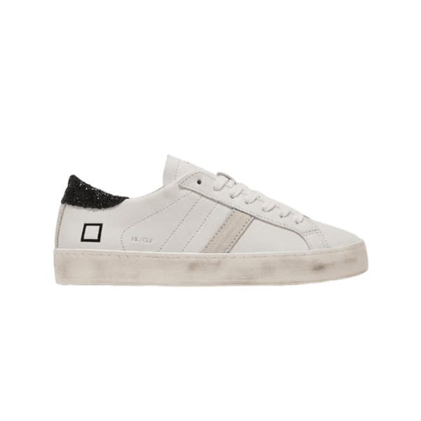 D.a.t.e. Donna Scarpa Hill Low Calf White-Black W381-HL-CA-WB