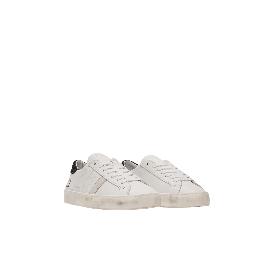 D.a.t.e. Donna Scarpa Hill Low Calf White-Black W381-HL-CA-WB