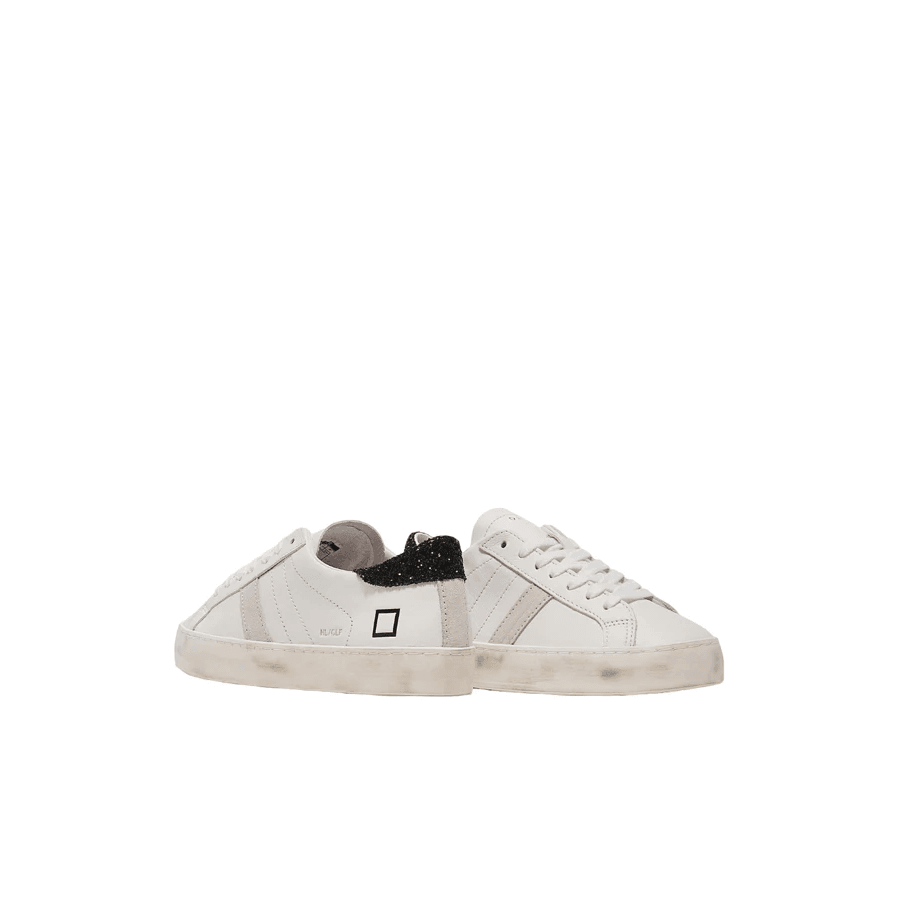 D.a.t.e. Donna Scarpa Hill Low Calf White-Black W381-HL-CA-WB