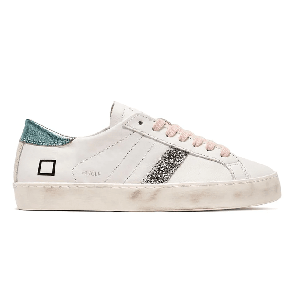 D.a.t.e. Donna Scarpa Hill Low Calf White-Green W381-HL-CA-WG