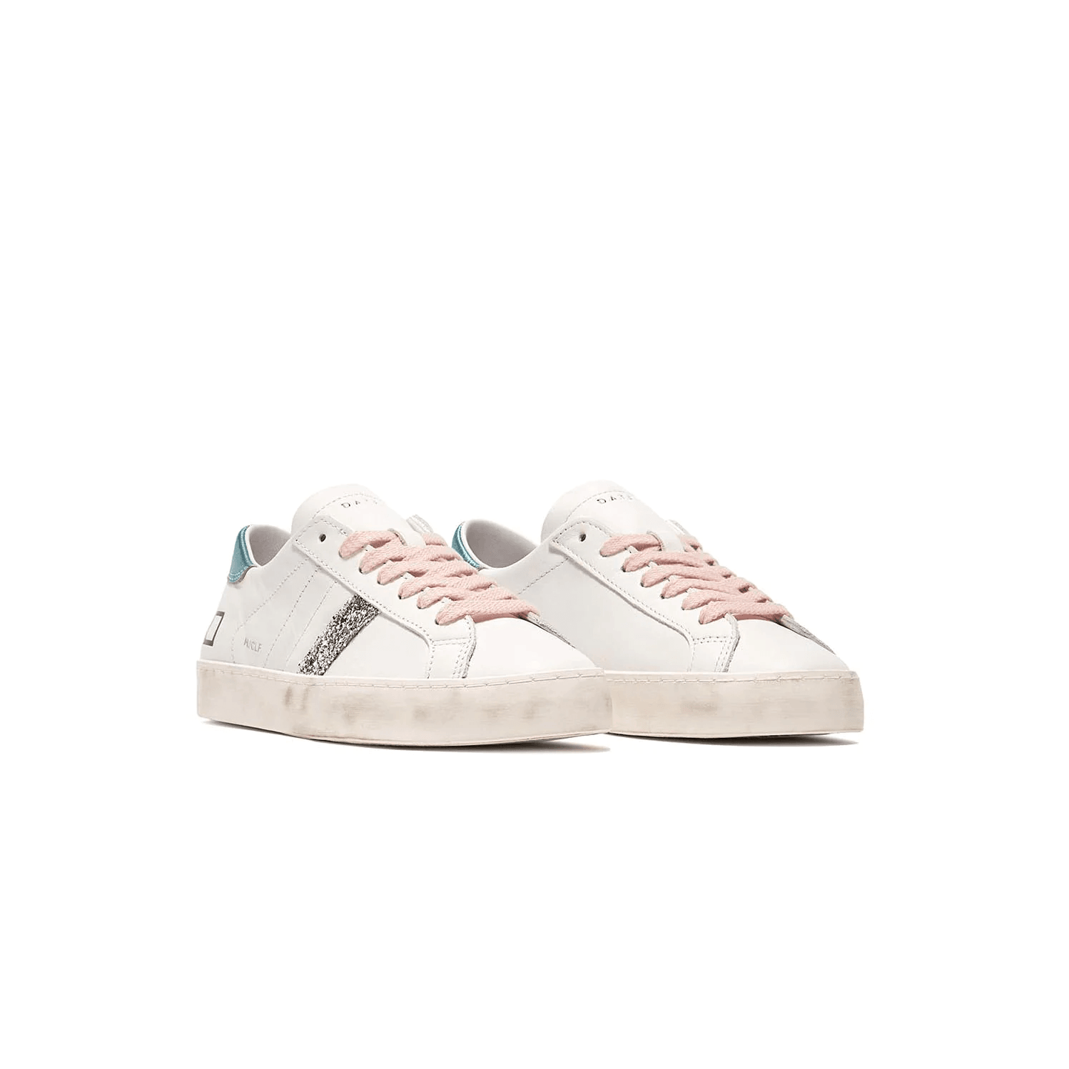 D.a.t.e. Donna Scarpa Hill Low Calf White-Green W381-HL-CA-WG