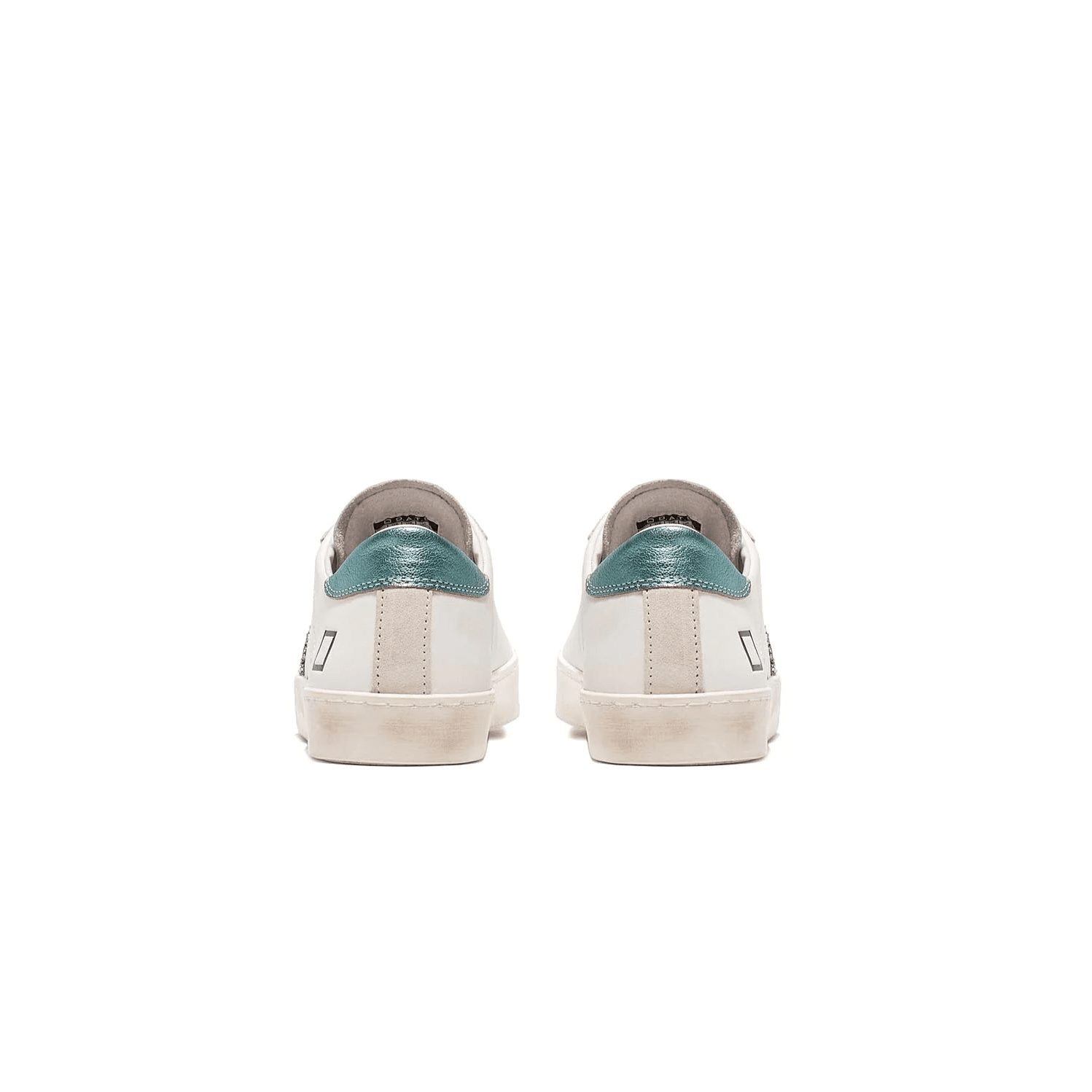 D.a.t.e. Donna Scarpa Hill Low Calf White-Green W381-HL-CA-WG