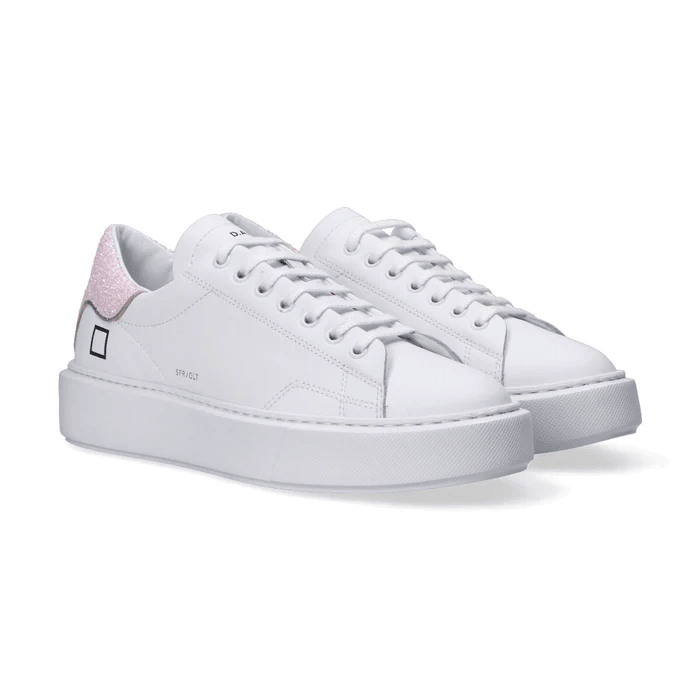 D.a.t.e. Donna Scarpa Sfera Glitter Bianca e Rosa W381-SF-GL-WP