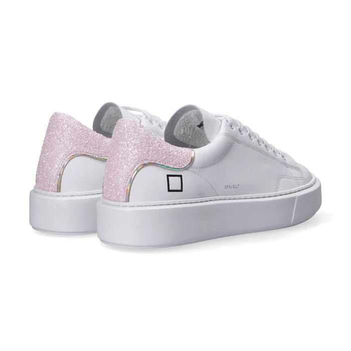 D.a.t.e. Donna Scarpa Sfera Glitter Bianca e Rosa W381-SF-GL-WP