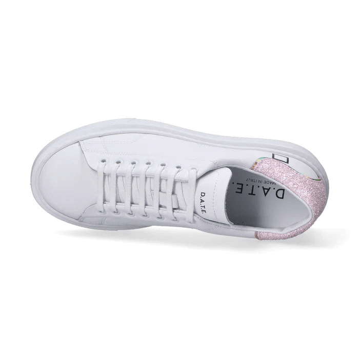 D.a.t.e. Donna Scarpa Sfera Glitter Bianca e Rosa W381-SF-GL-WP