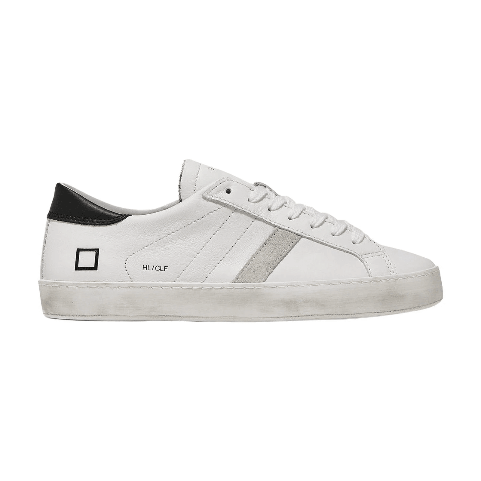 D.a.t.e. Uomo Scarpa Hill Low Calf Bianco e Nero M381-HL-CA-WB