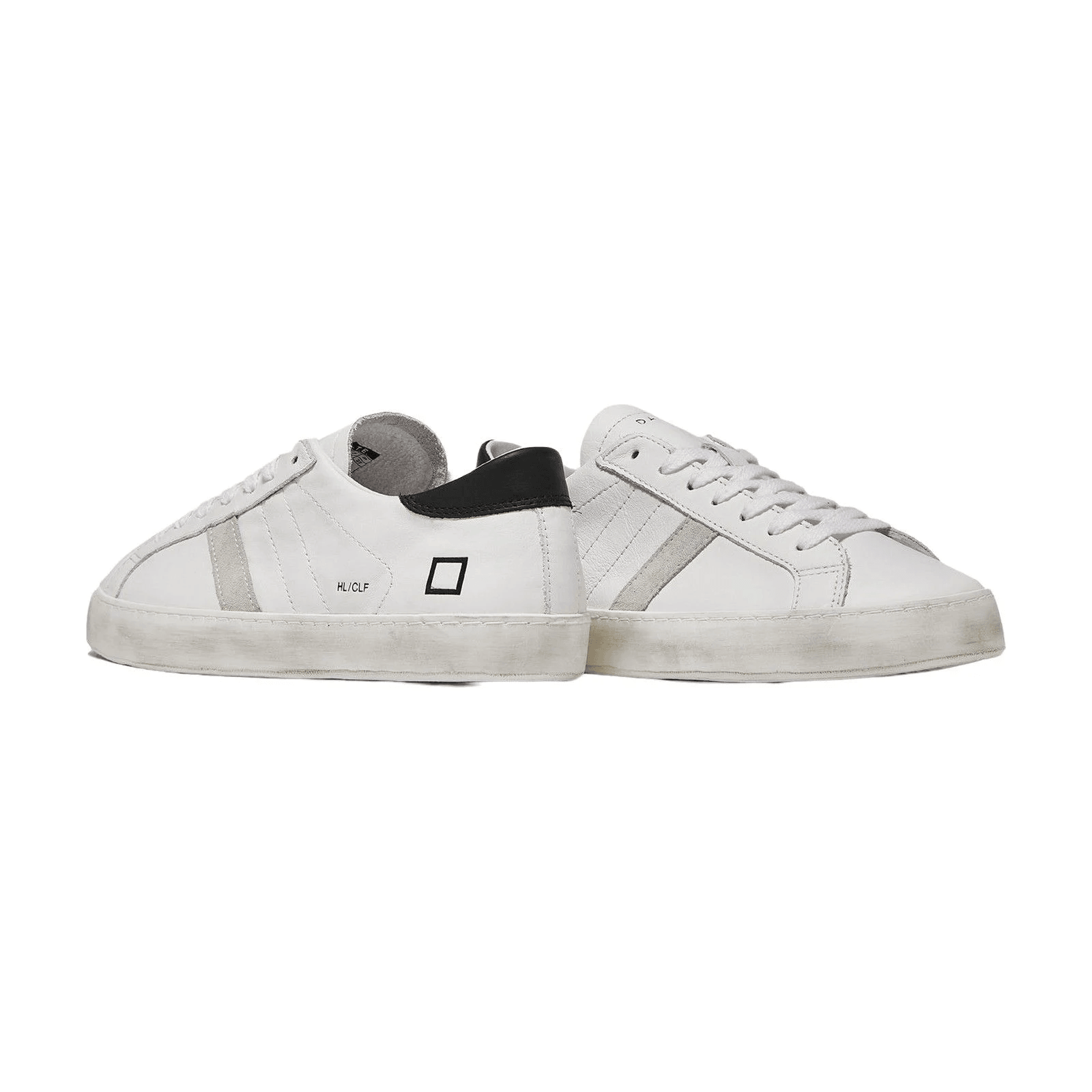 D.a.t.e. Uomo Scarpa Hill Low Calf Bianco e Nero M381-HL-CA-WB