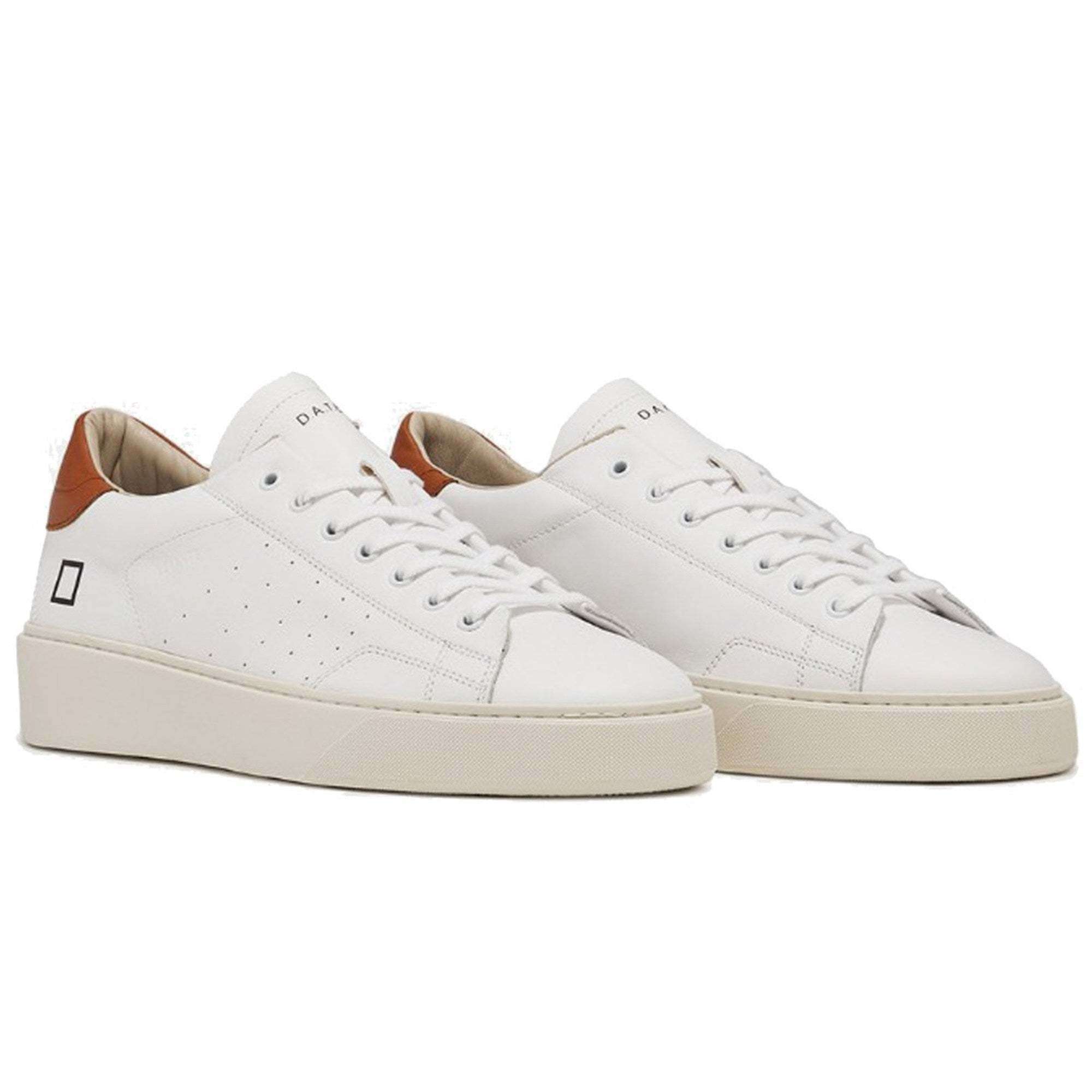 D.a.t.e. Uomo Scarpa Levante Bianco Calf Cuoio M381-LV-CA-WI