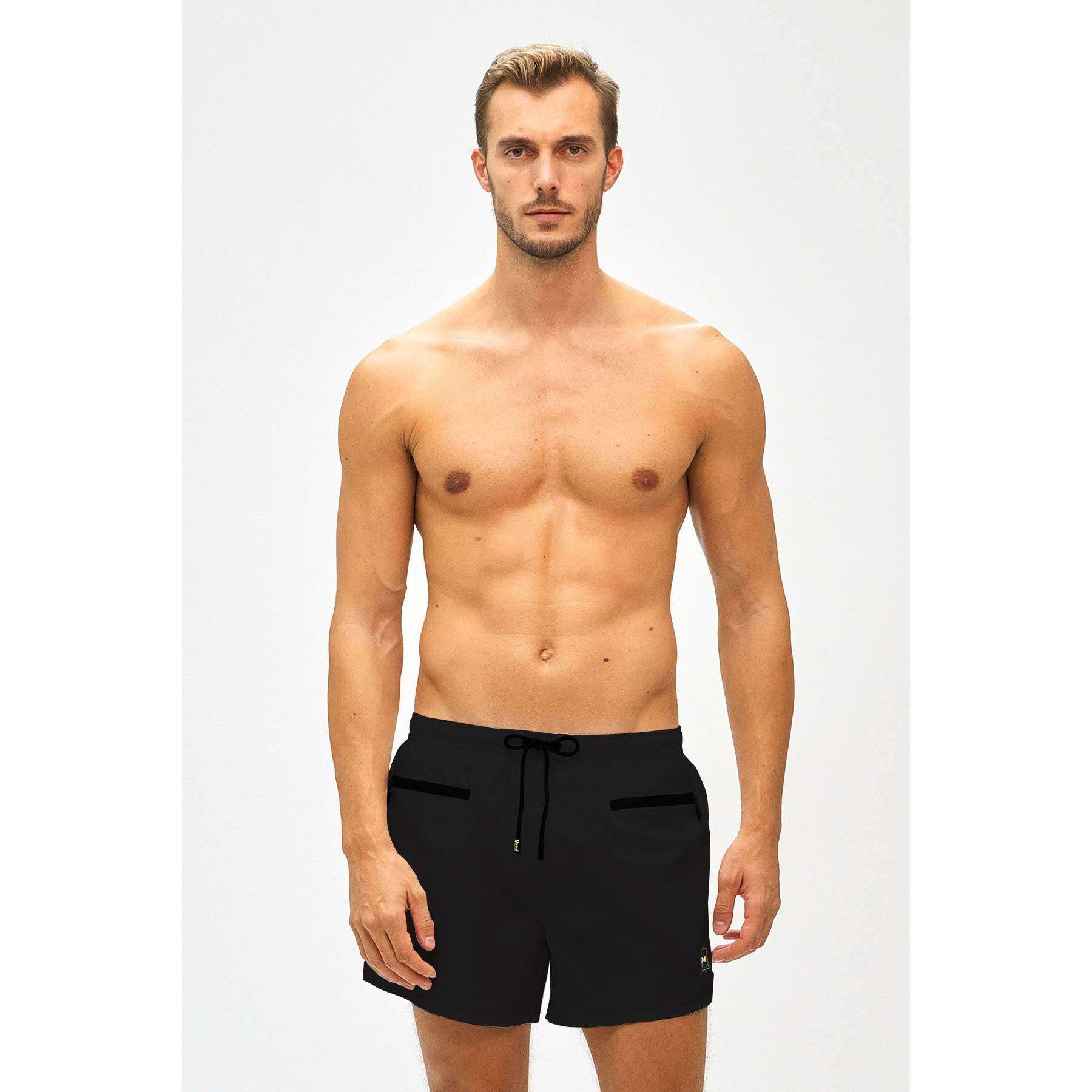 F**k Costume da Uomo Short con Tasche Orizzontali e Zip colore Nero Collezione