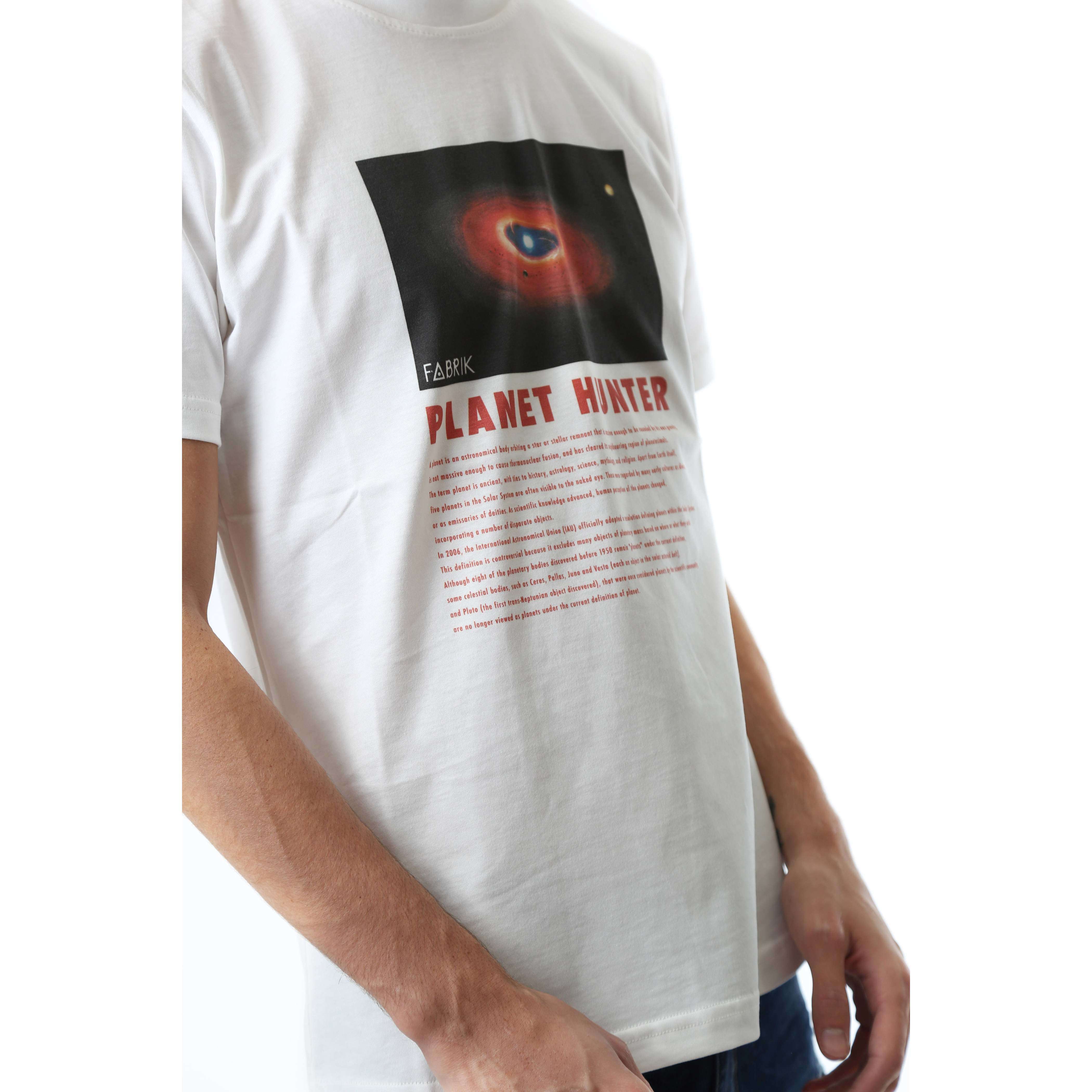Fabrik London Uomo T-Shirt Planet Hunter White