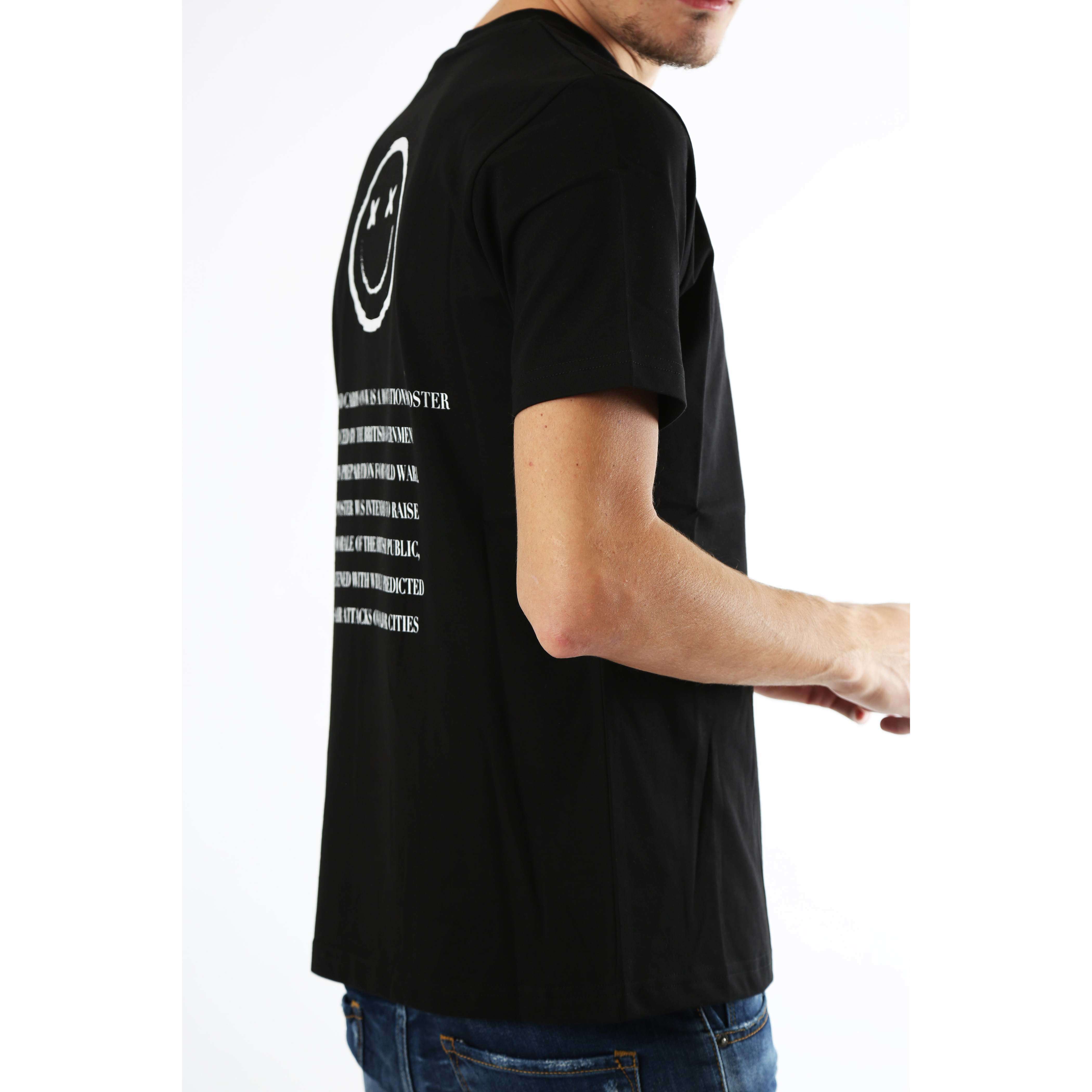 Fabrik London Uomo T-Shirt Smiley Black
