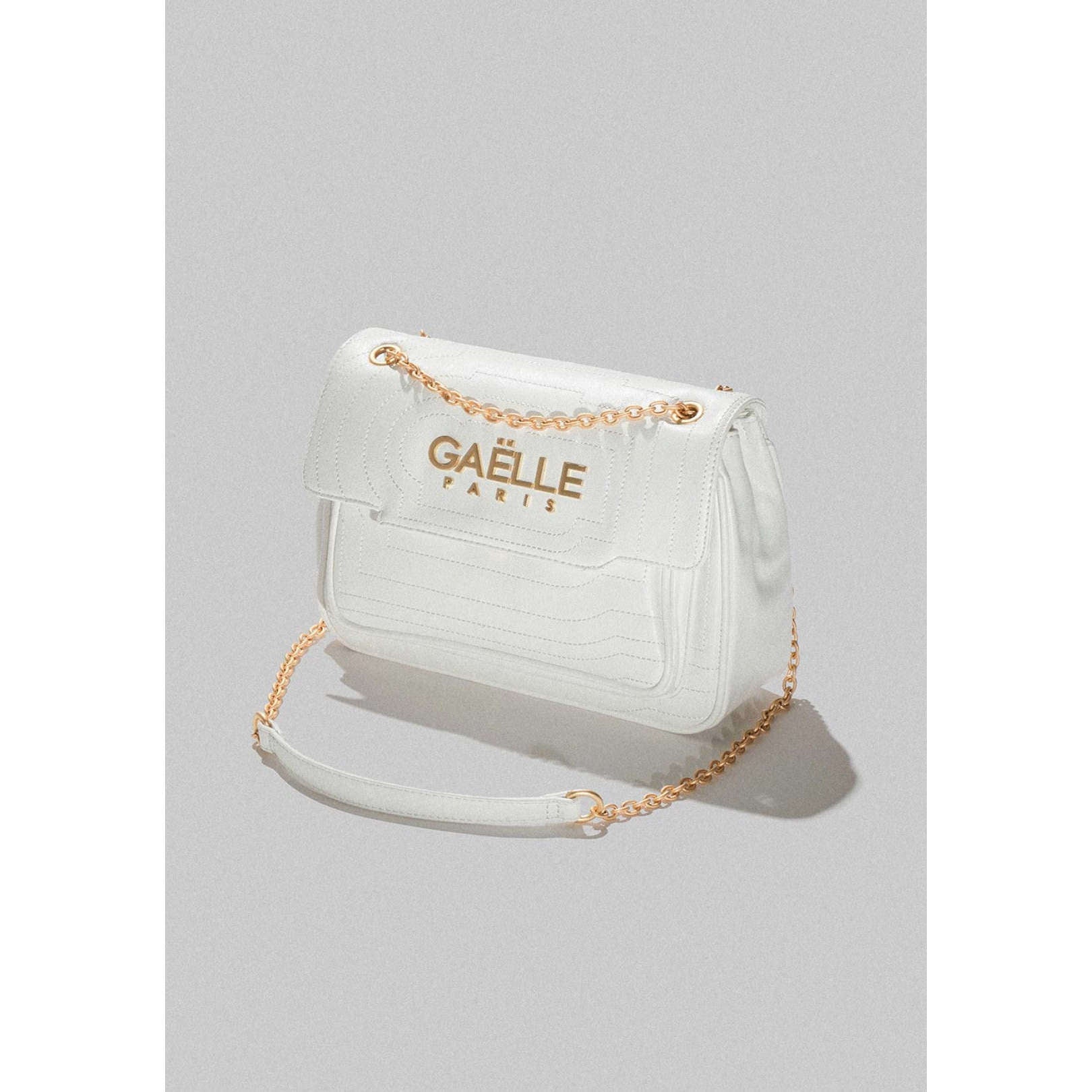 Gaelle Donna Borsa Shoulder Strap Metalasse Bianco GBDP4141