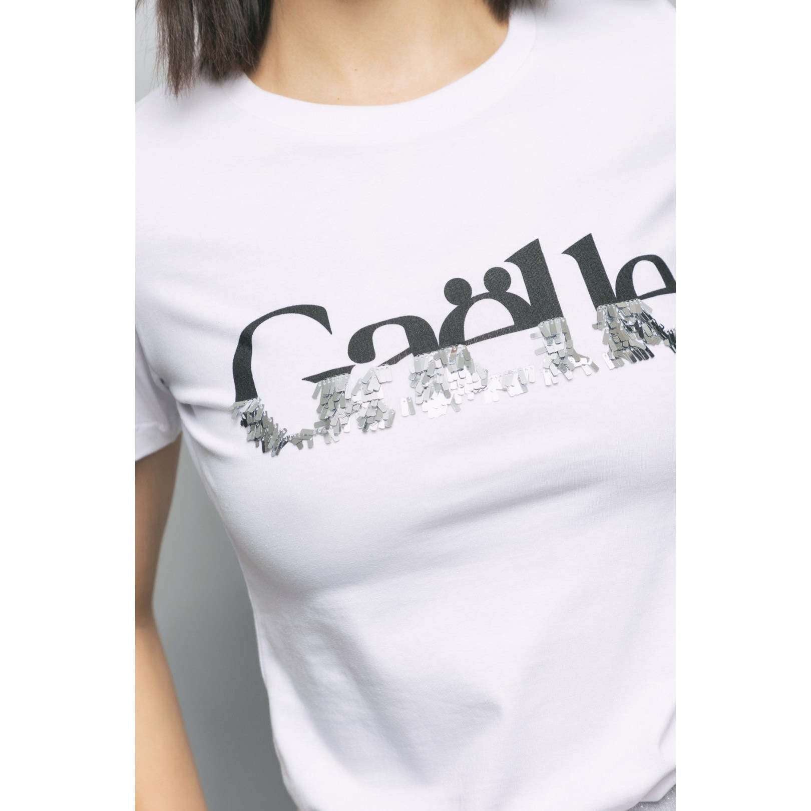 Gaelle Donna T-shirt Bianca Logo Degradè GBDP17010