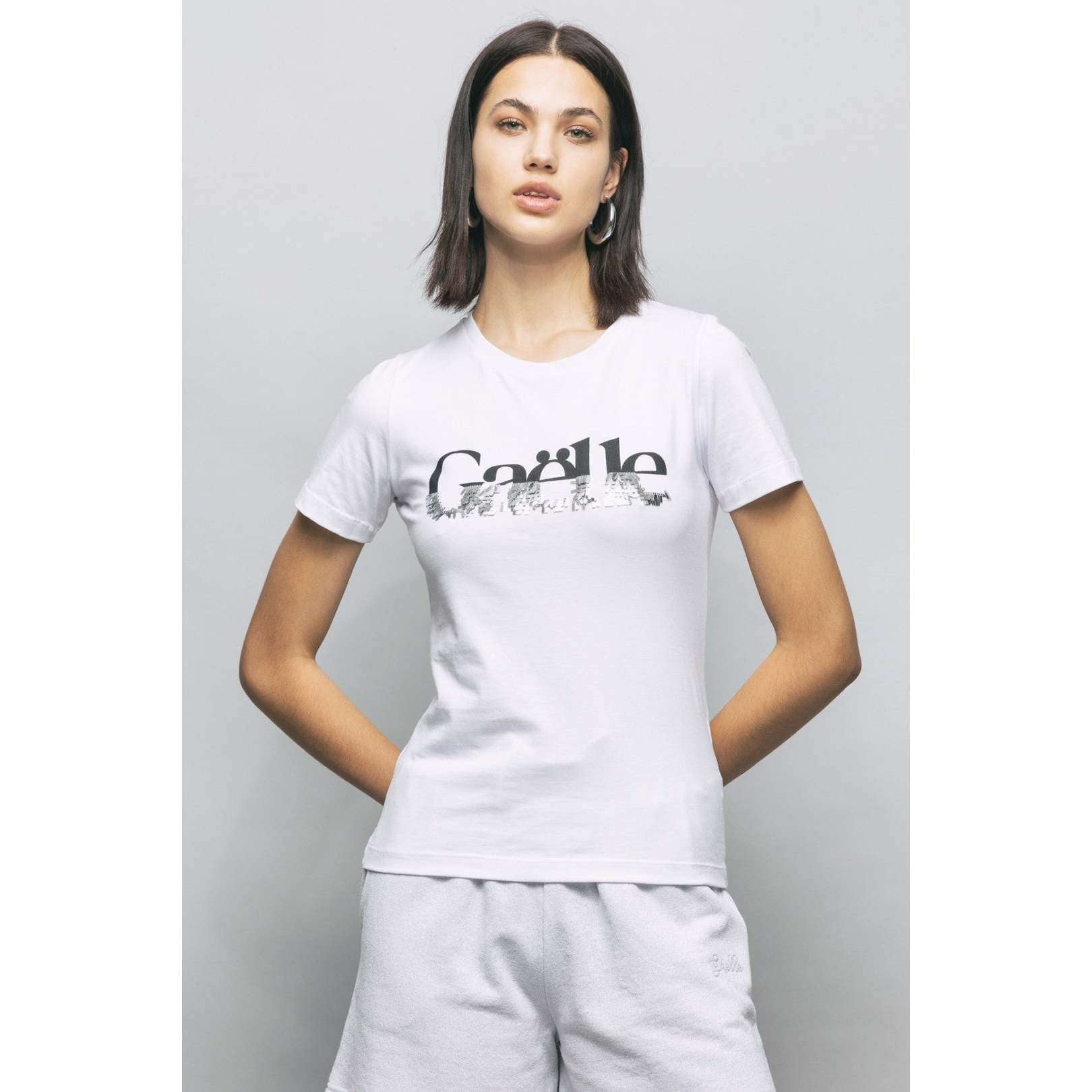 Gaelle Donna T-shirt Fucsia Logo Degradè GBDP17010