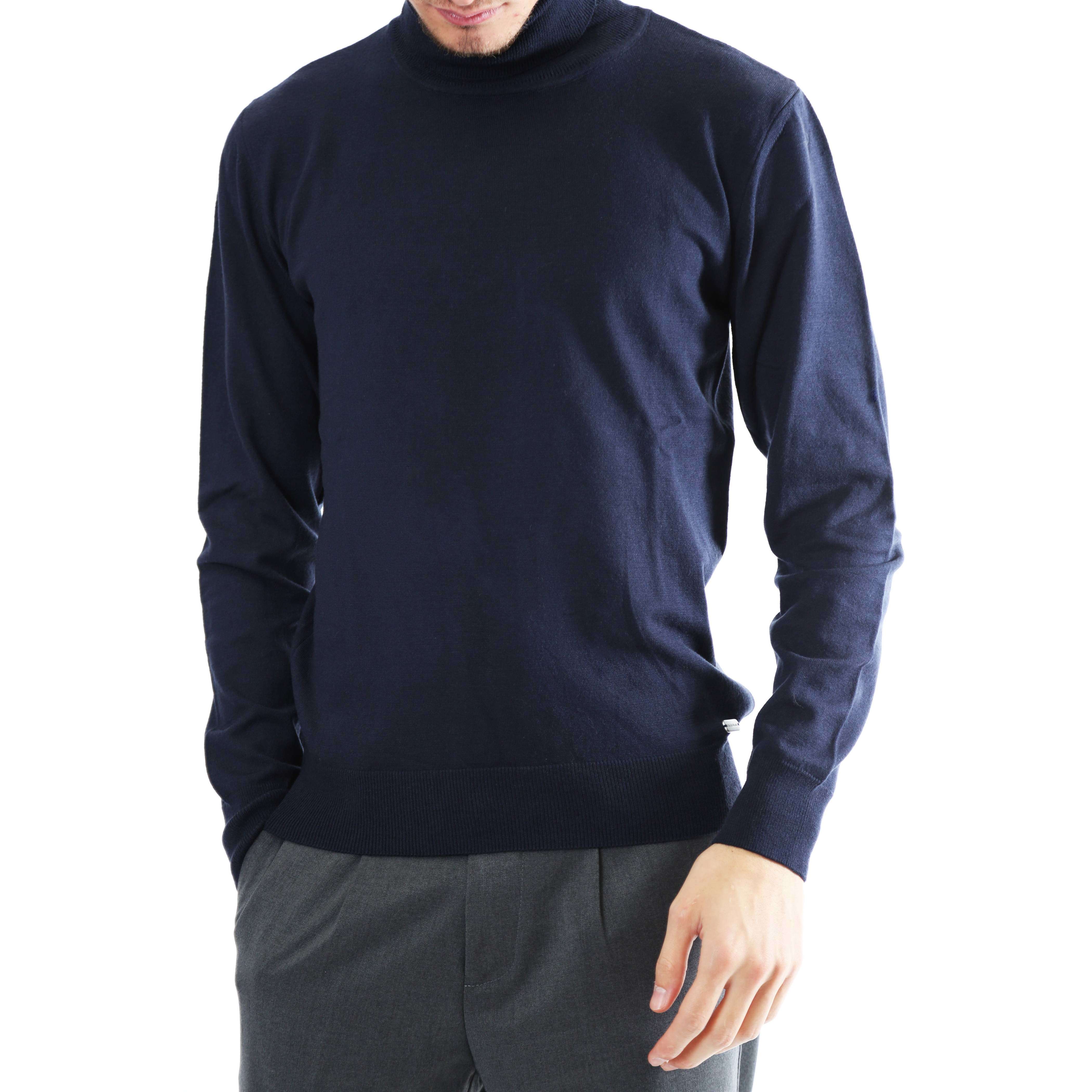 Gold Rush Uomo Maglia Pullover Amos Collo Alto High Neck Navy