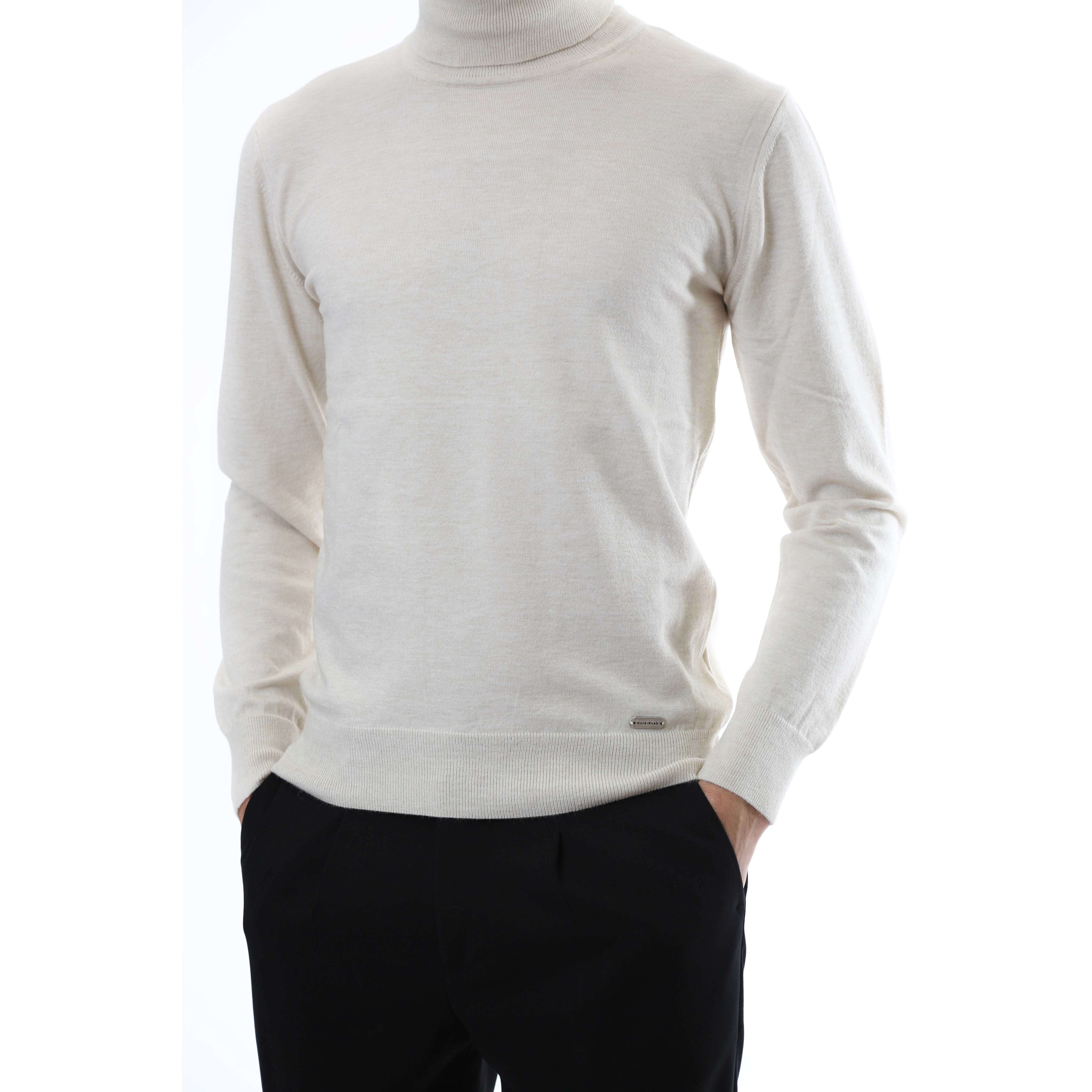 Gold Rush Uomo Maglia Pullover Amos Collo Alto High Neck White