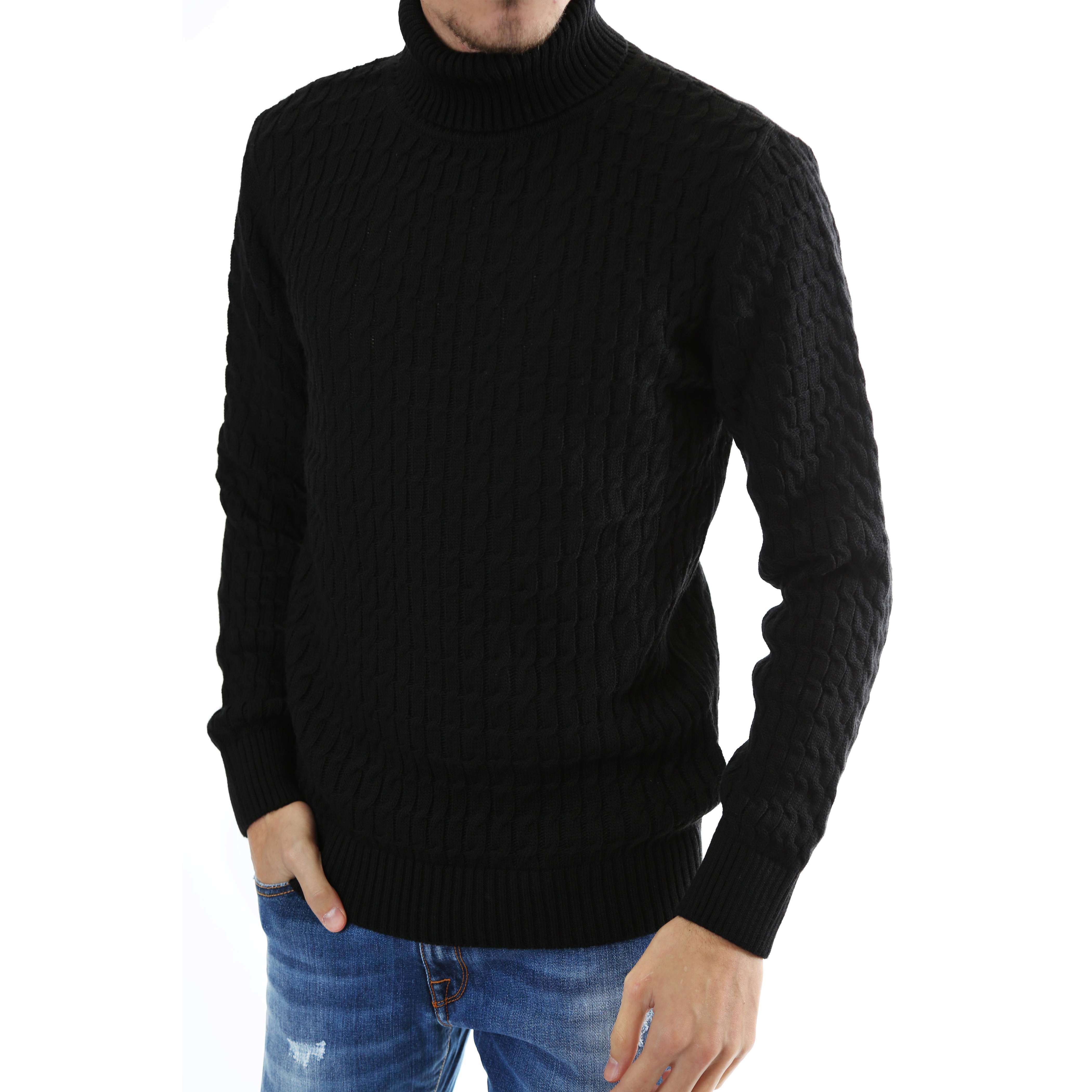 Gold Rush Uomo Maglia Pullover Dolcevita High Neck Black