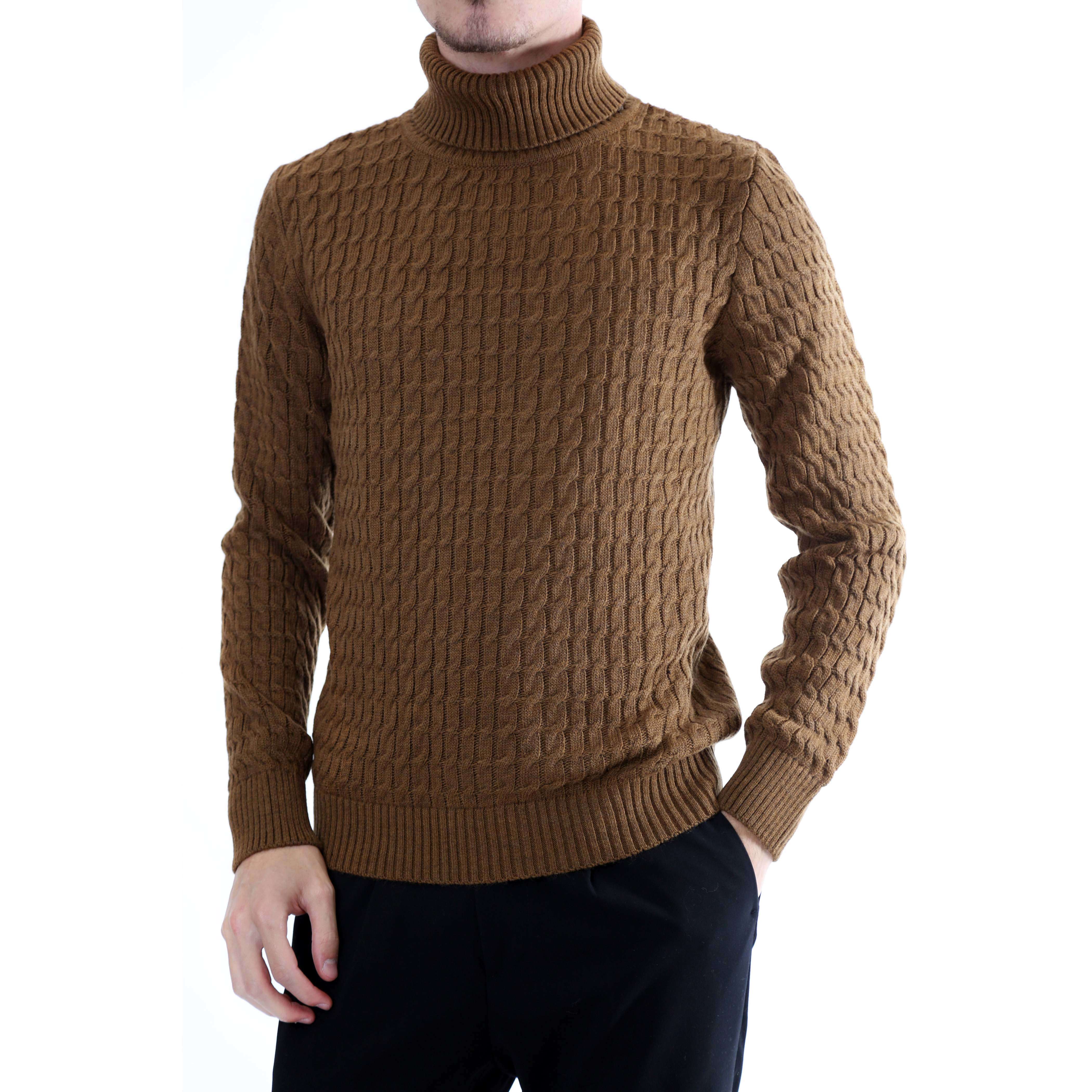 Gold Rush Uomo Maglia Pullover Dolcevita High Neck Sand