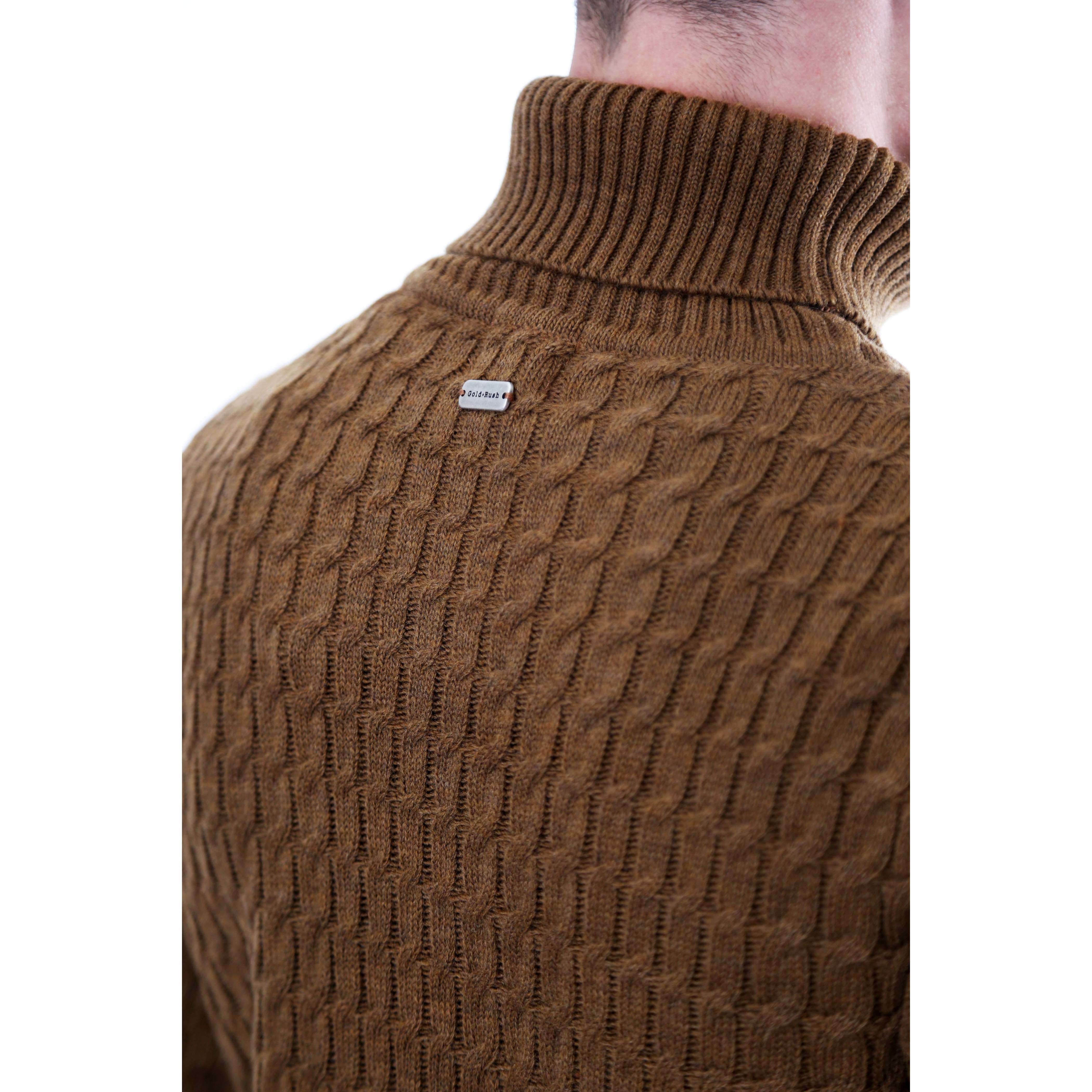 Gold Rush Uomo Maglia Pullover Dolcevita High Neck Sand