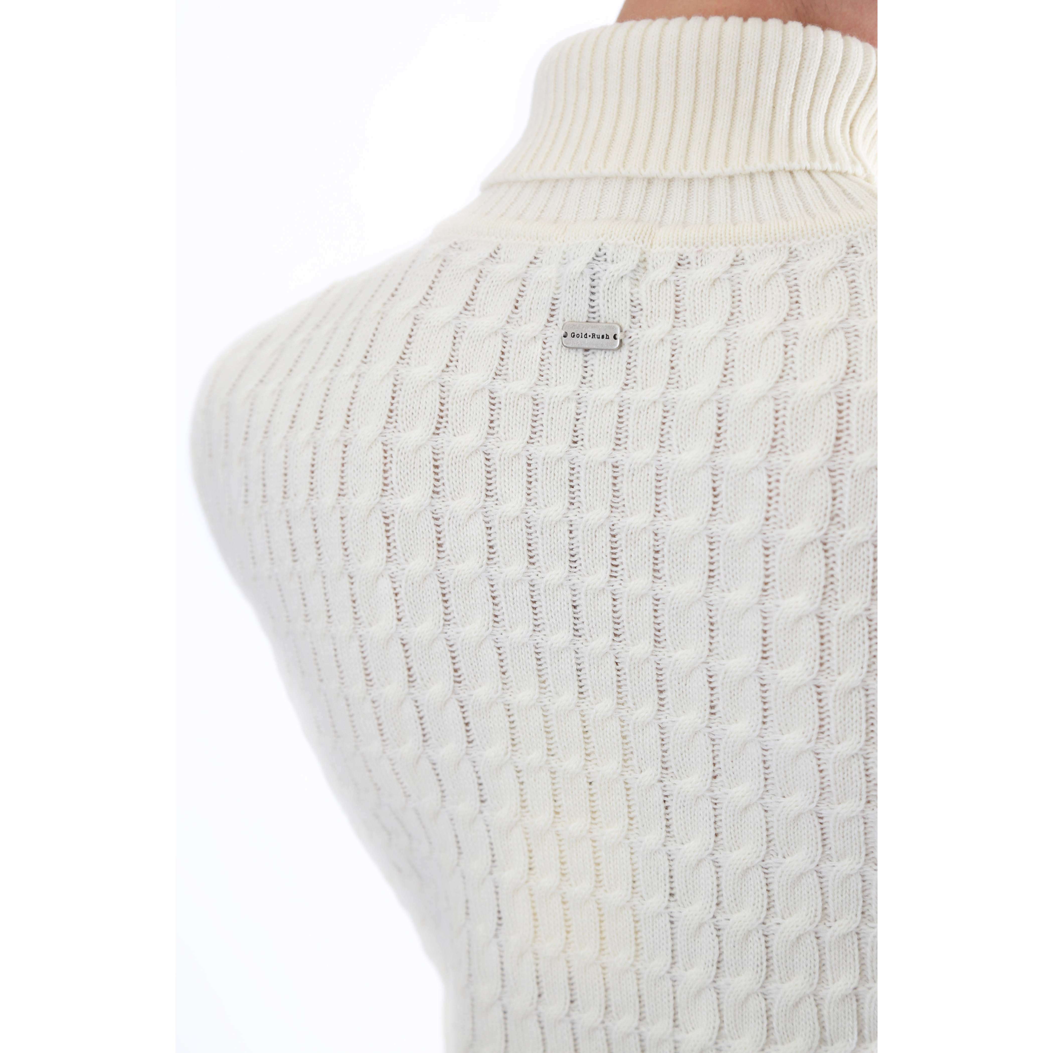 Gold Rush Uomo Maglia Pullover Dolcevita High Neck White