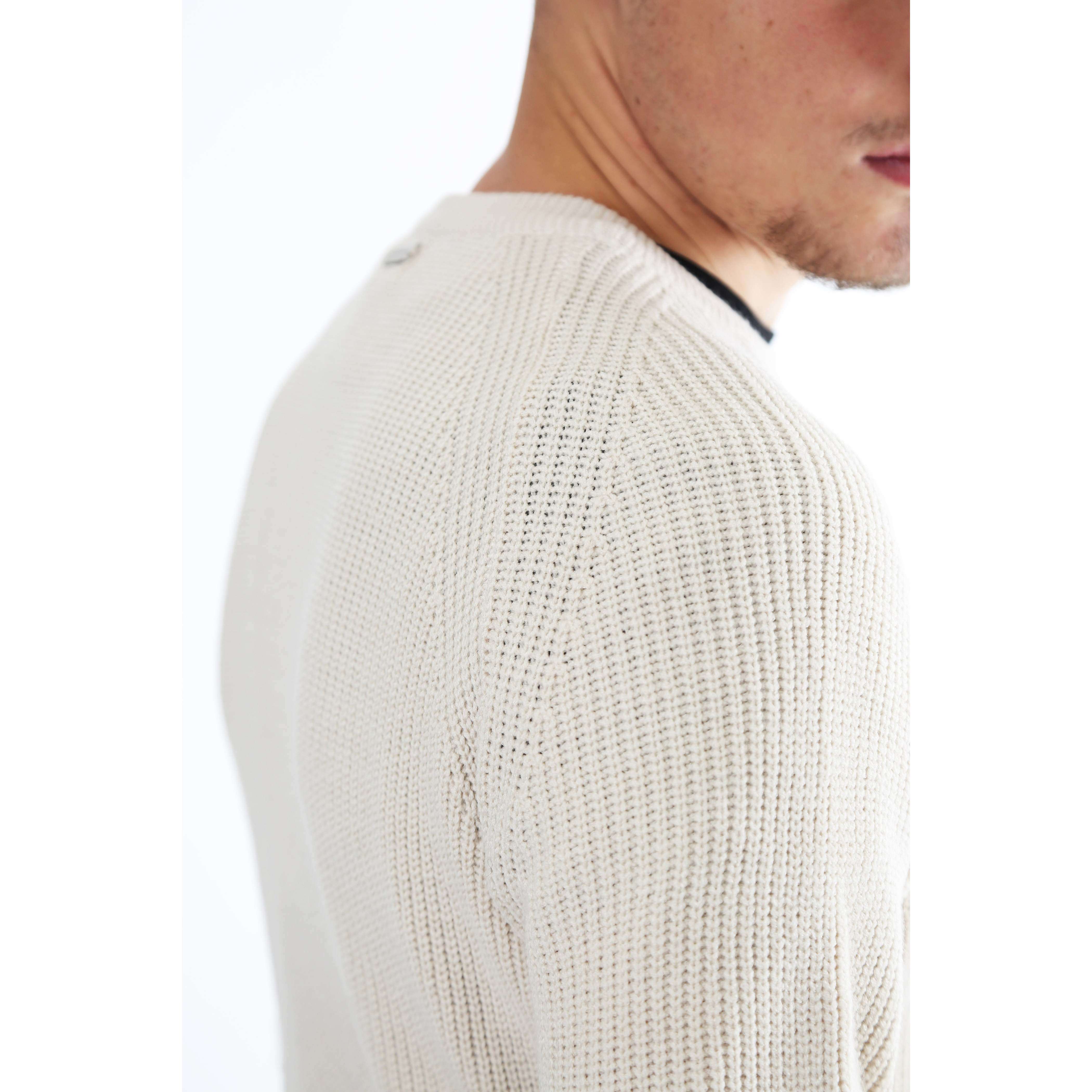 Gold Rush Uomo Maglia Pullover Girocollo Salk White