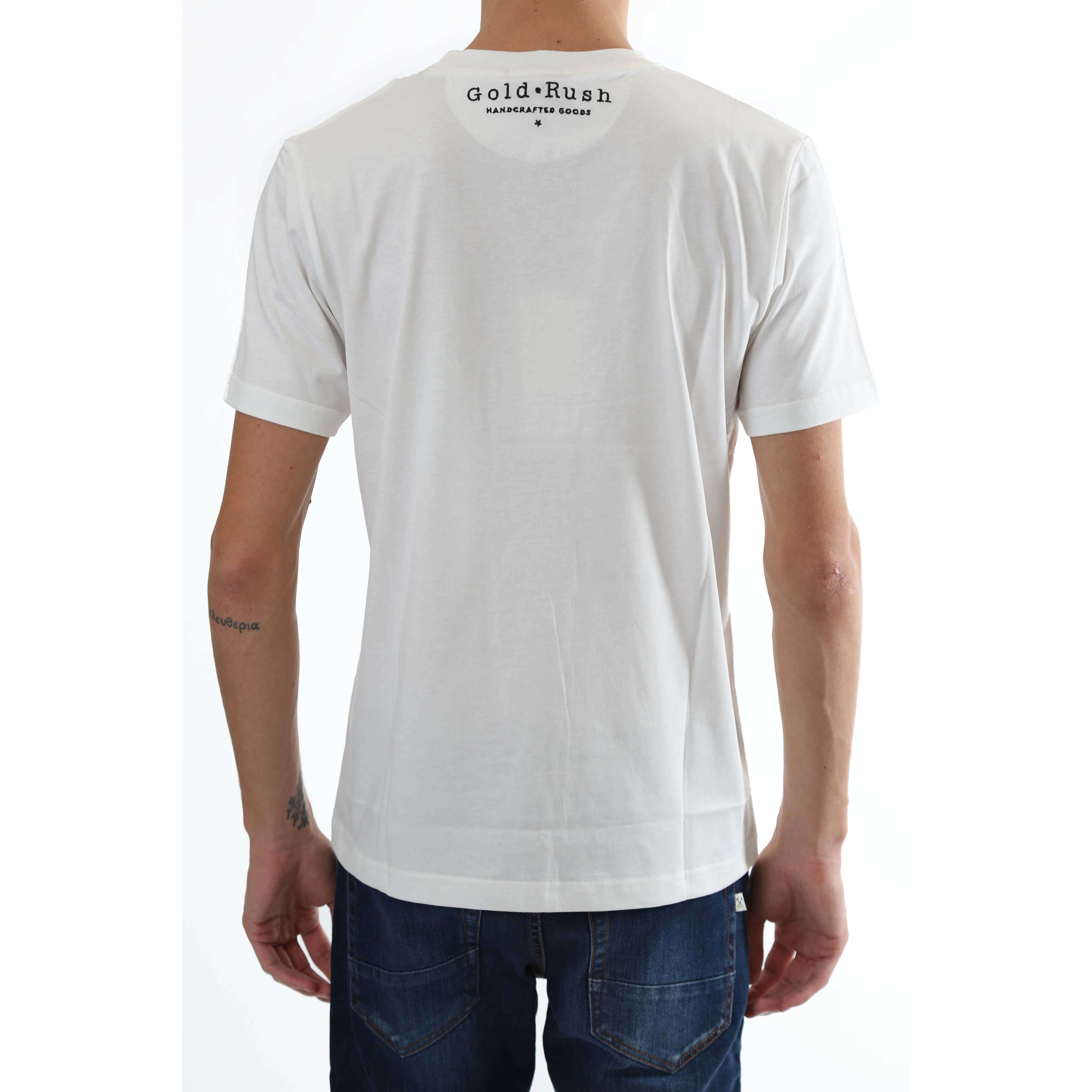 Gold Rush Uomo T-Shirt Basic Toppa Patchwork White