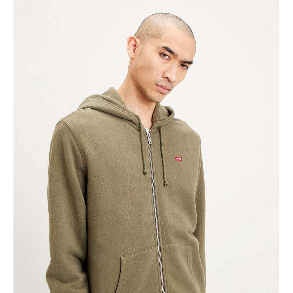 Levi's Felpa Uomo Pullover Con Zip Manica Lunga Camo Green