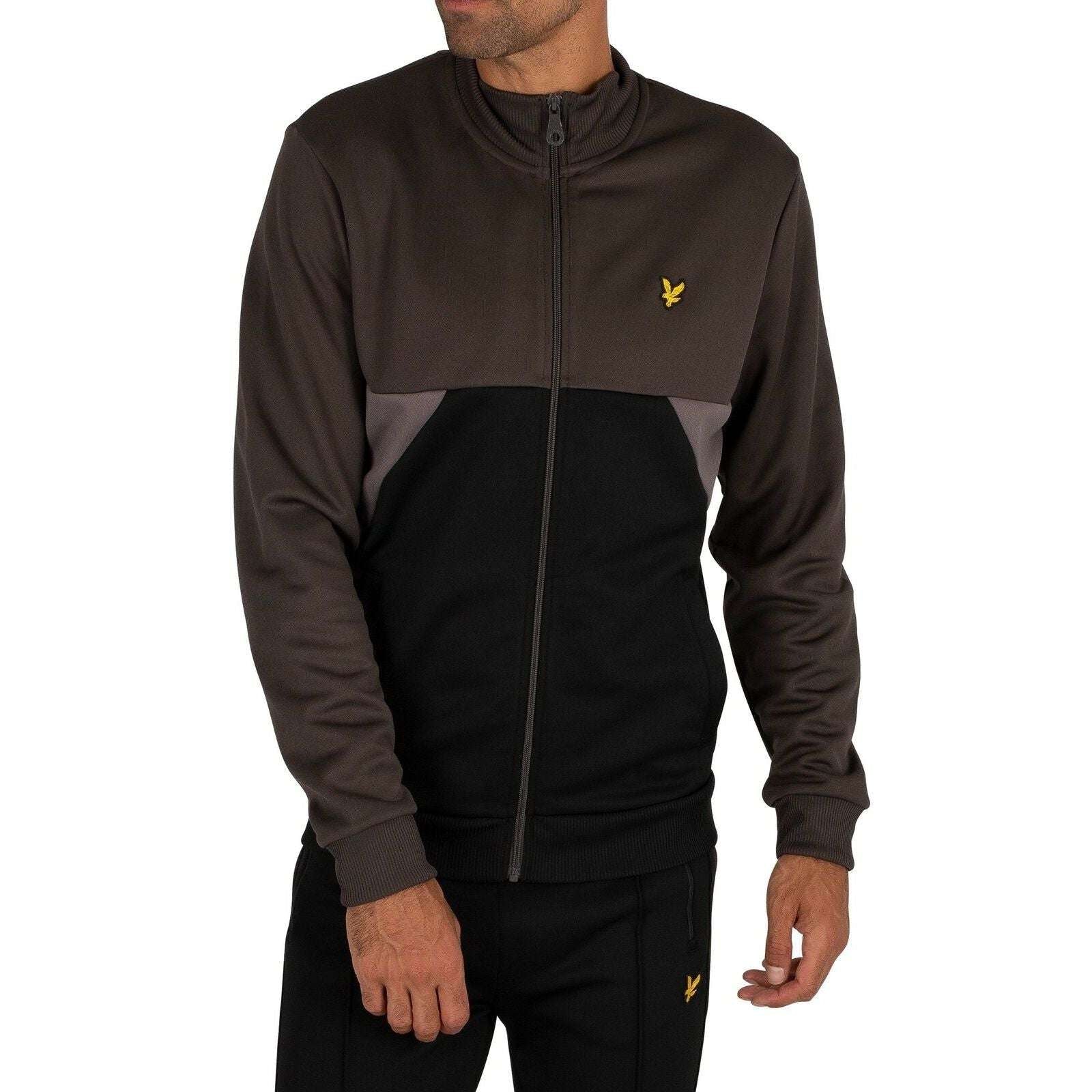 Lyle & Scott Uomo Felpa Track Top Manica Lunga Con Zip Patchwork
