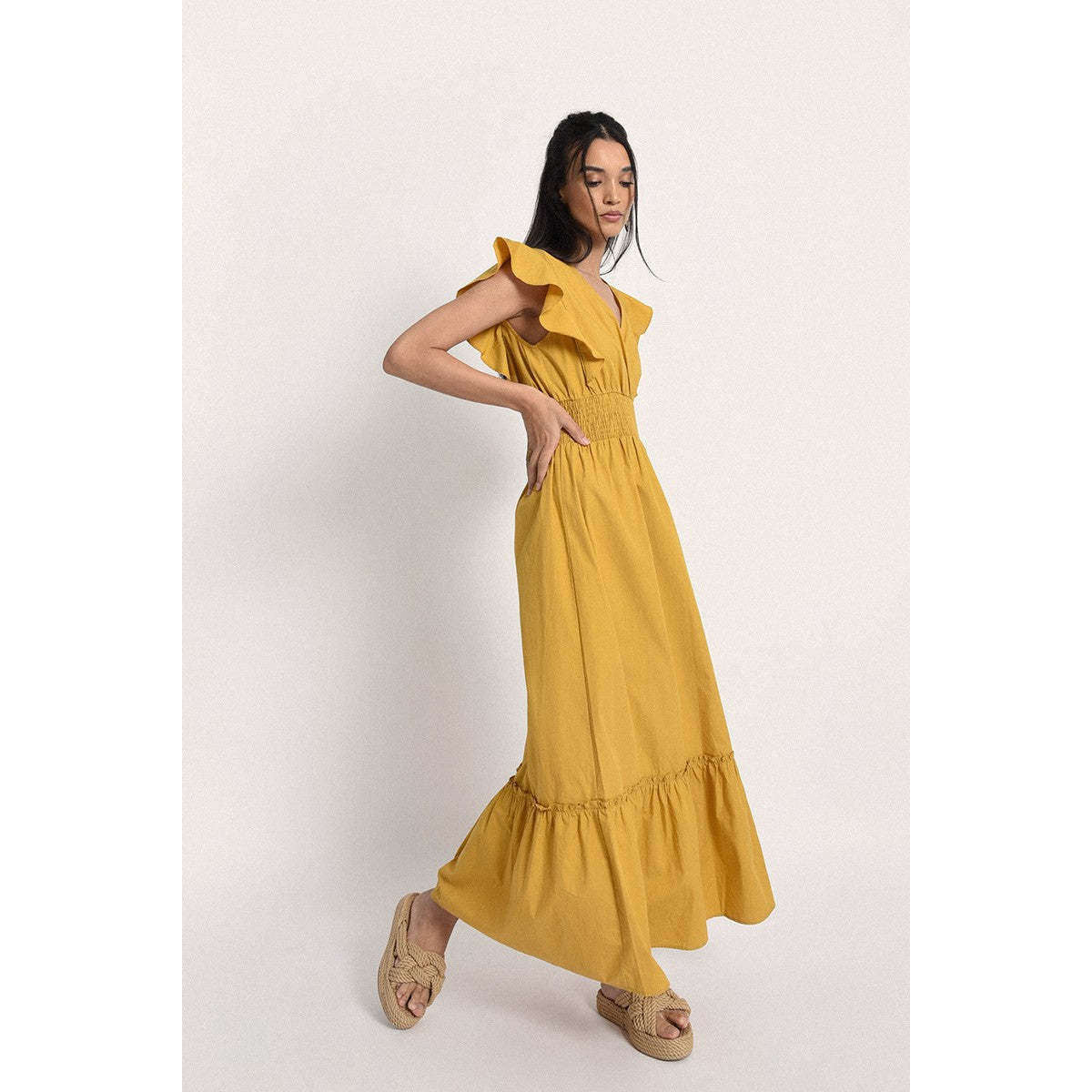 Molly Bracken Donna Abito Giallo Senape LA1163BP
