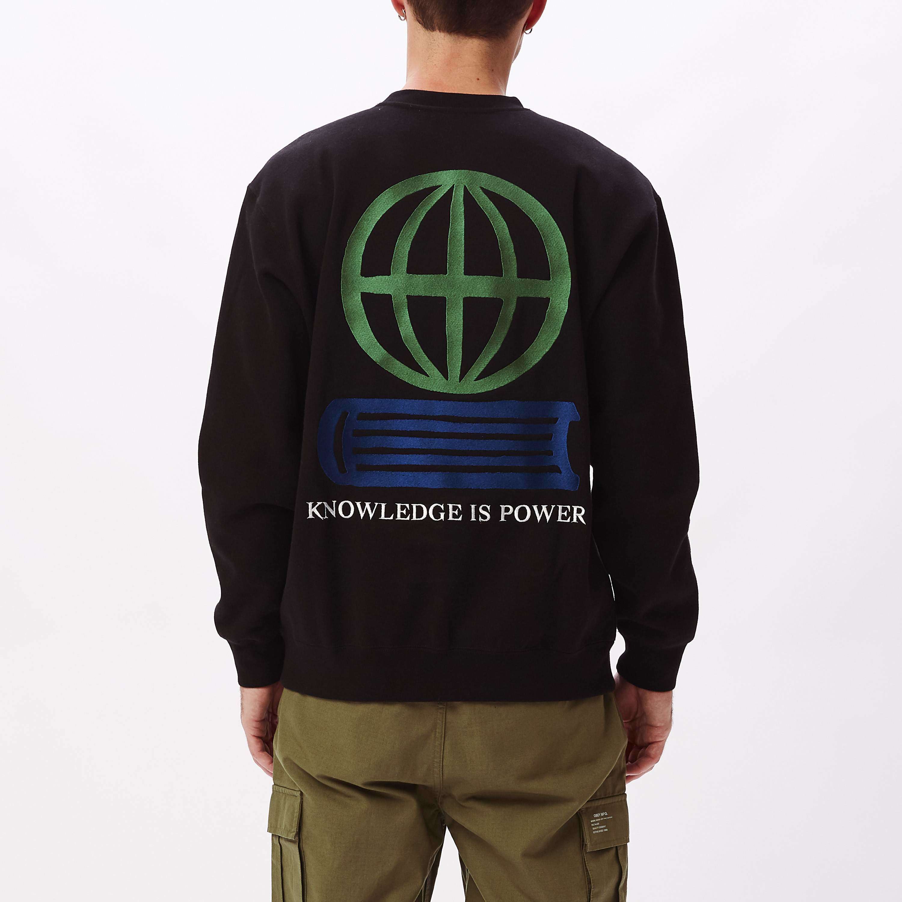 Obey Uomo Felpa Manica Lunga Sweatshirt Logo Multicolor Black