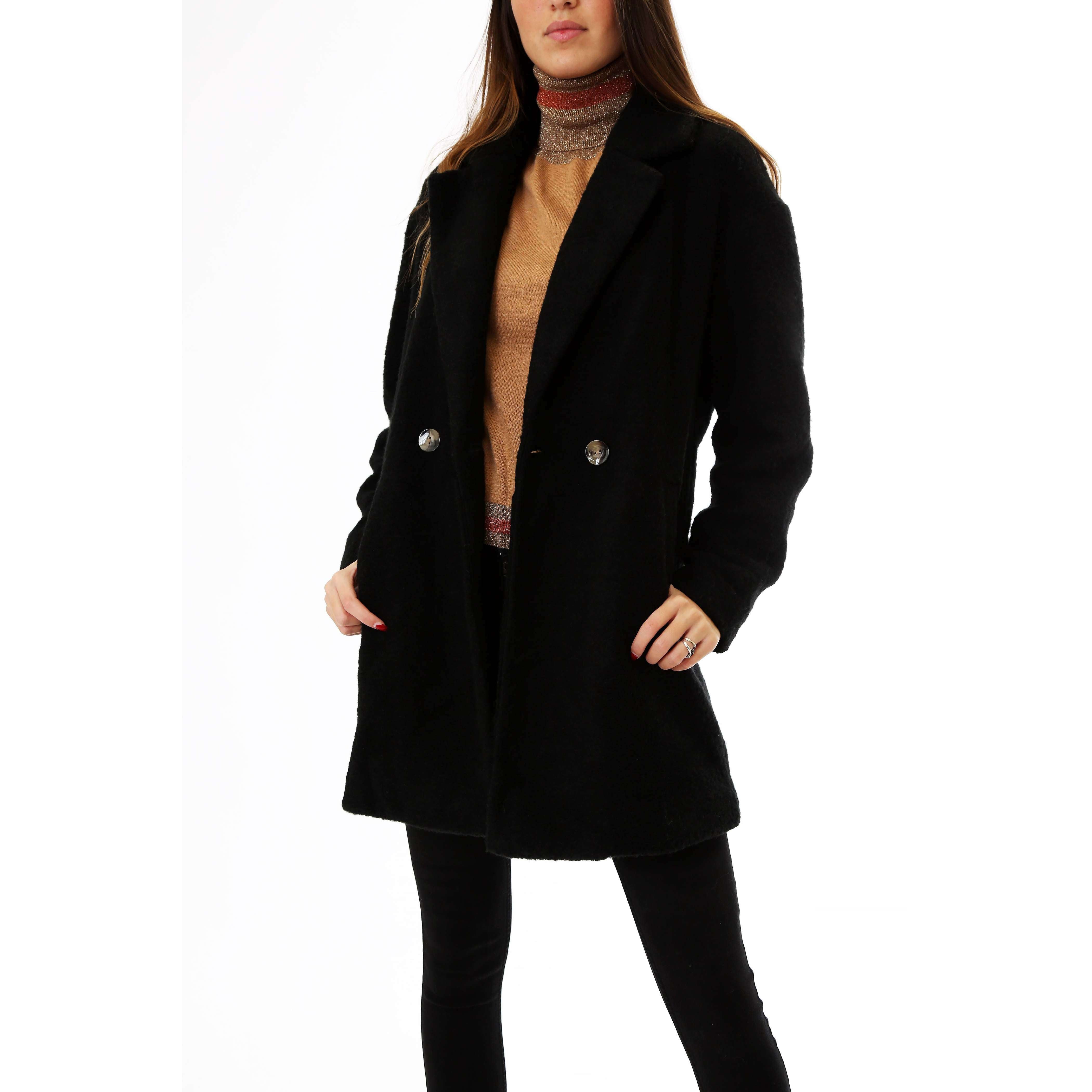 Only Donna Cappotto Oversized Nina Black