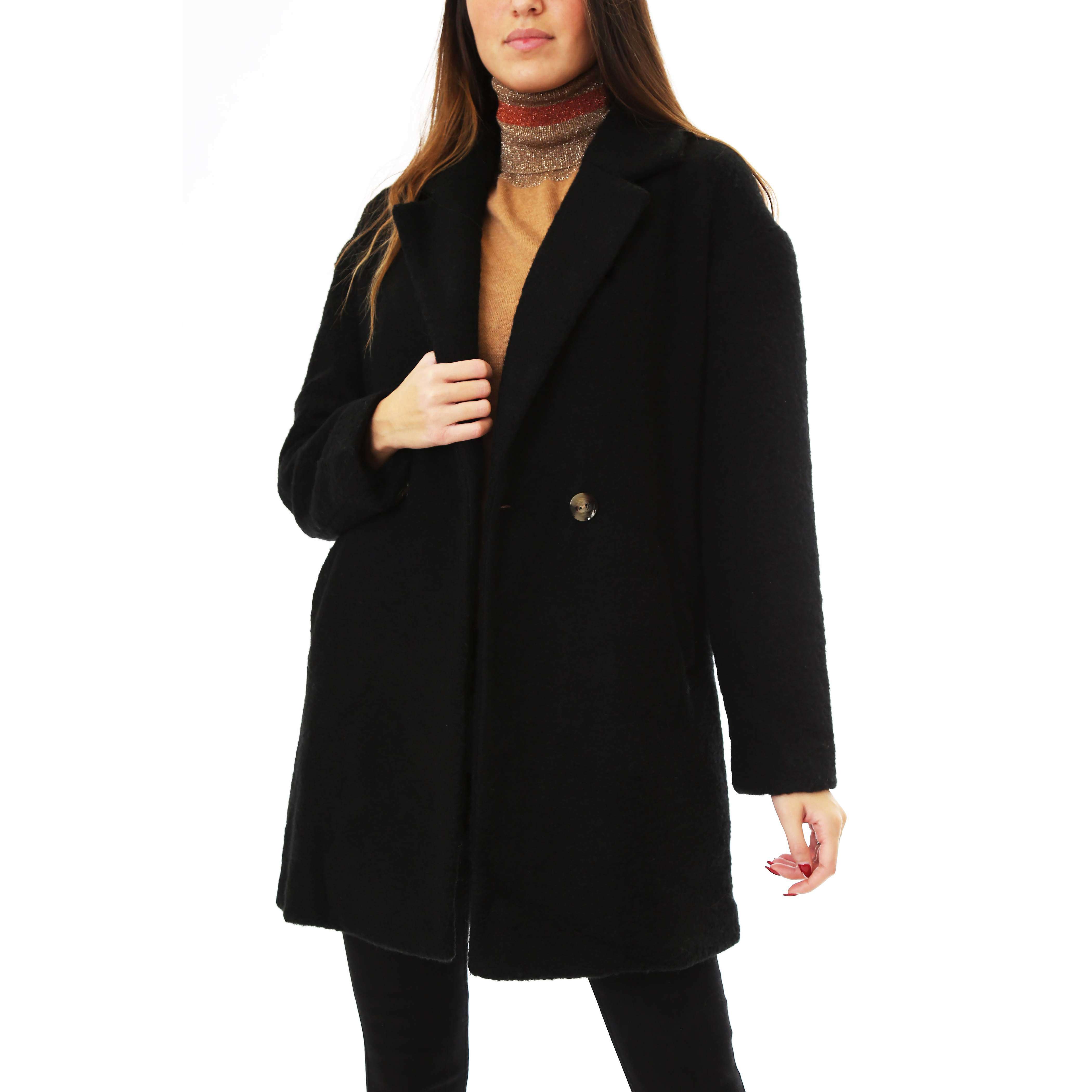 Only Donna Cappotto Oversized Nina Black