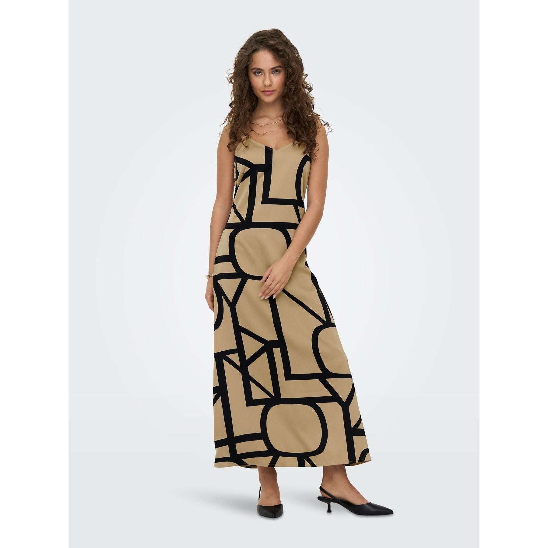 Only Donna Abito Amelia Midi Beige 15283202