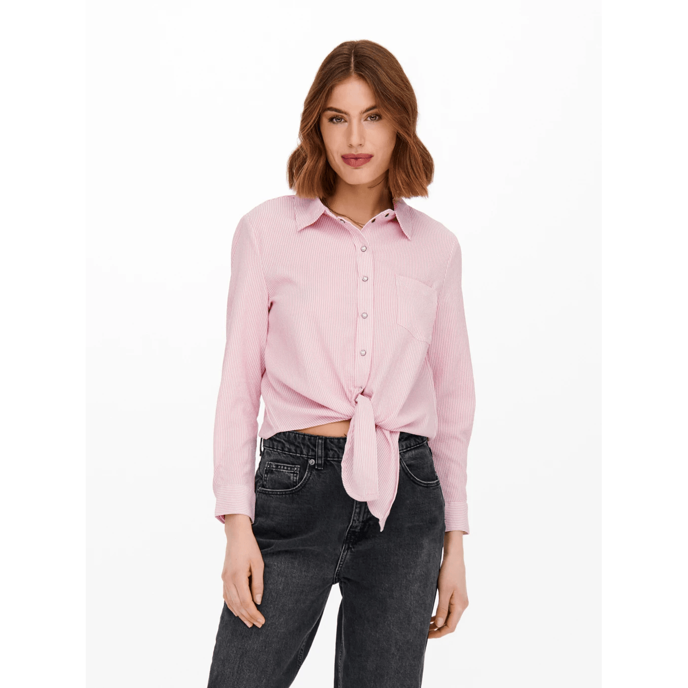 Only Donna Camicia Onllecey noos Rosa e Bianco 15195910