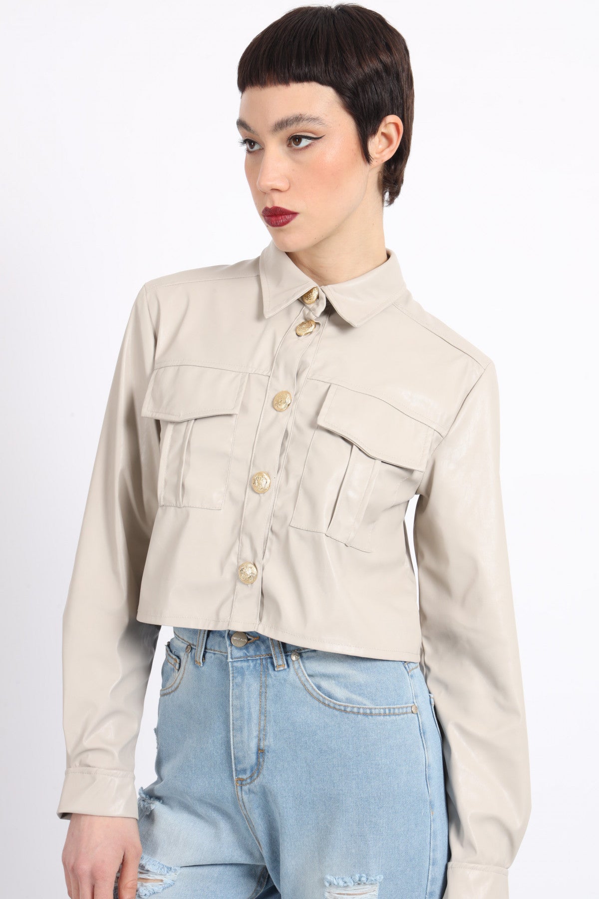 Susy Mix Donna Giubbino Beige Sabbia PUFFO