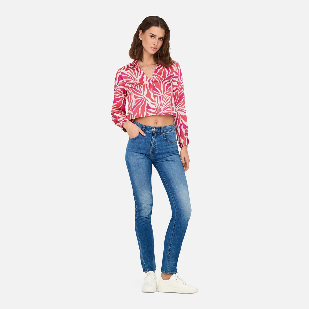 Only donna camicia paula Life 15339993 camellia rose