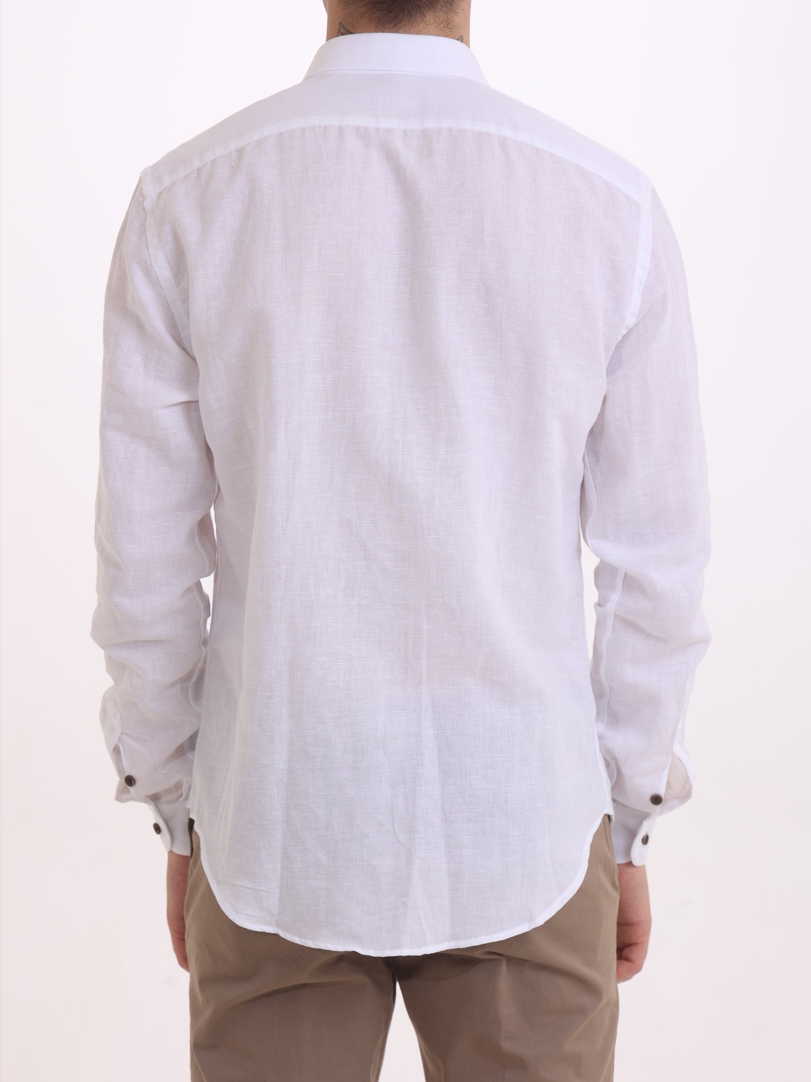 Gold Rush Uomo camicia Lino Unito Bianco Seychelles