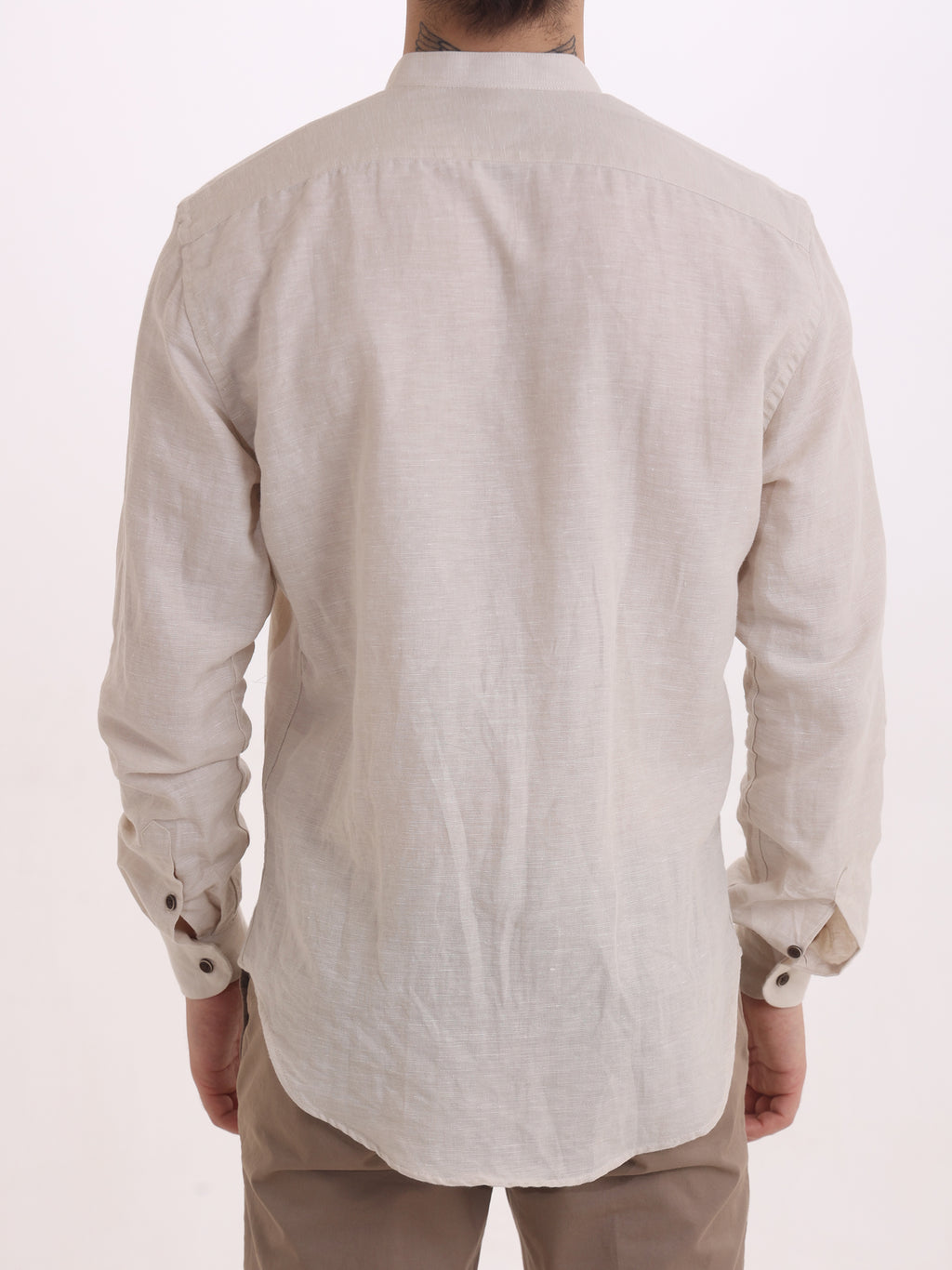 Gold Rush Uomo Camicia Lino Beige Corea Mauritius